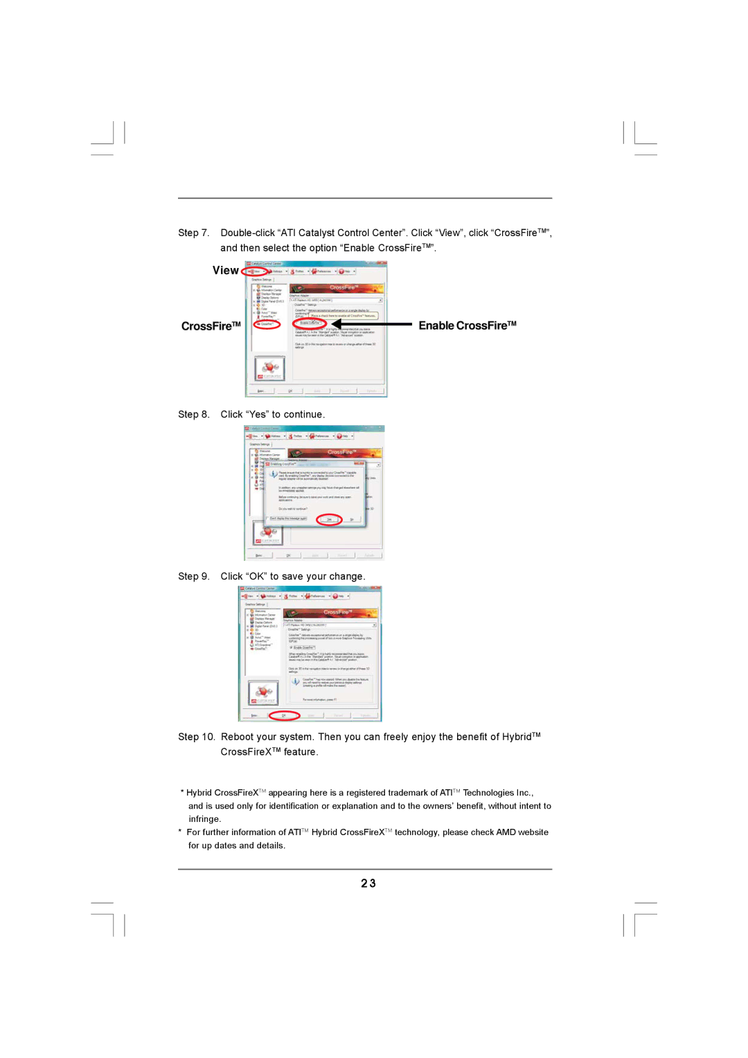 ASRock 890GMH/USB3 manual View CrossFire TM Enable CrossFire TM 