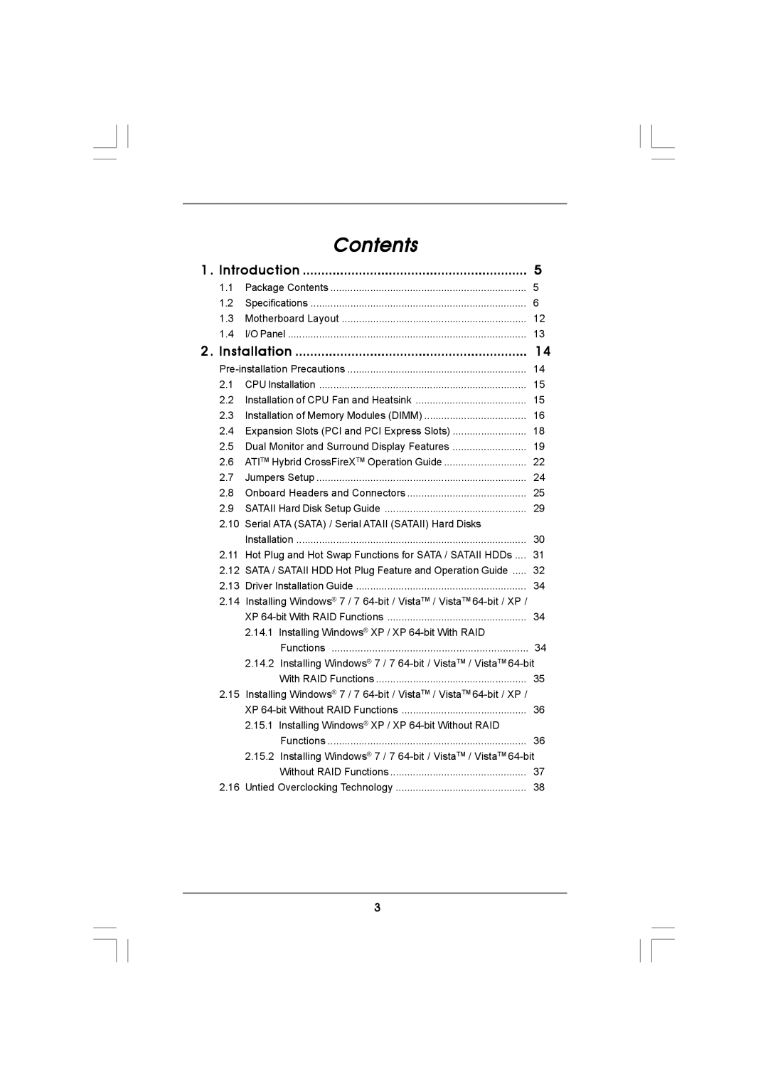 ASRock 890GMH/USB3 manual Contents 