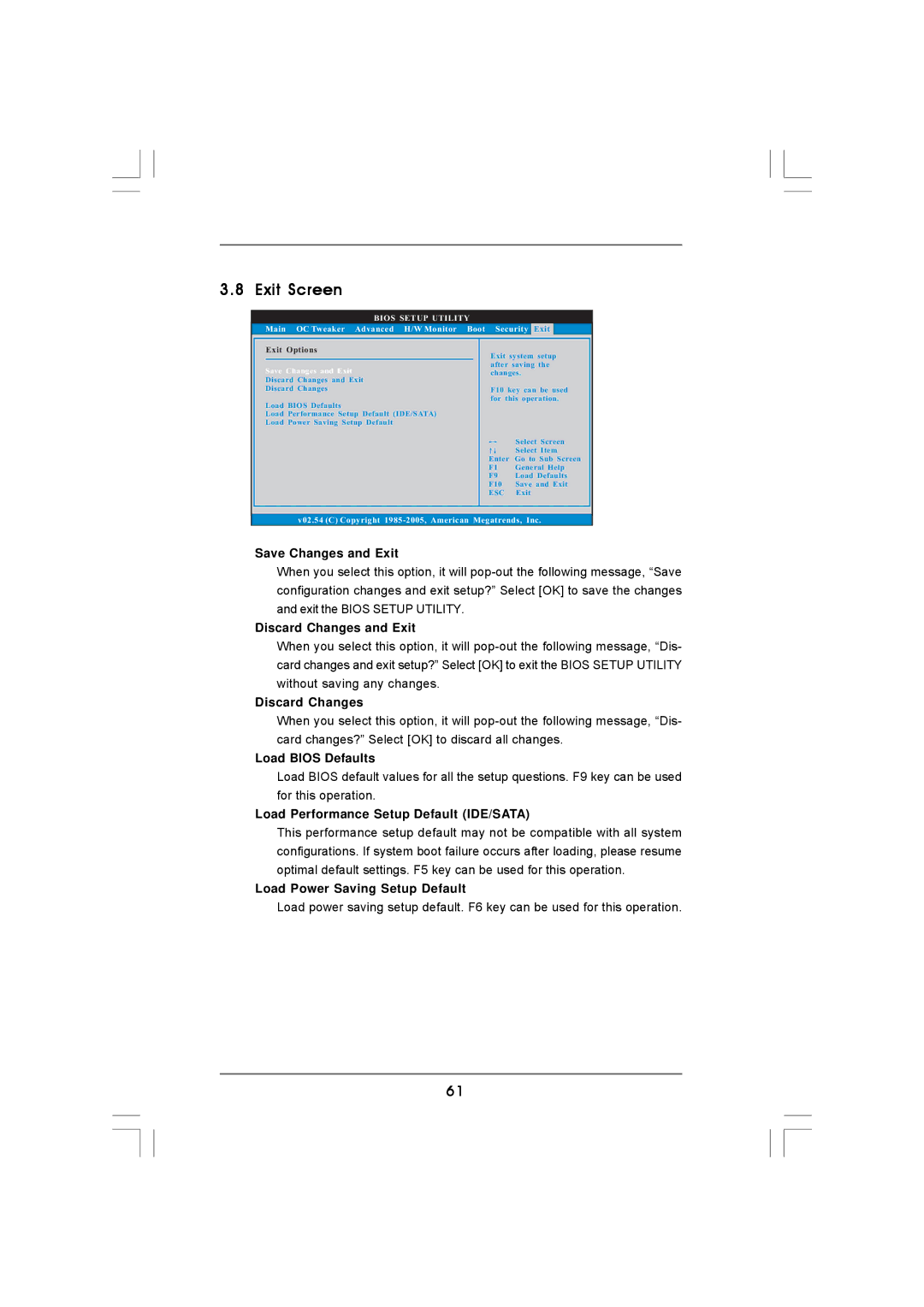 ASRock 890GMH/USB3 manual Exit Screen 