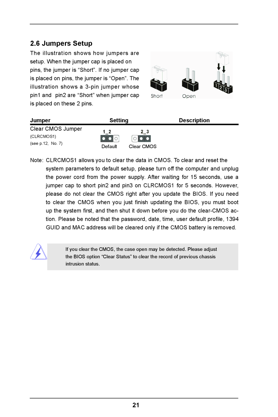 ASRock 960GC-GS FX manual Jumpers Setup, Description 