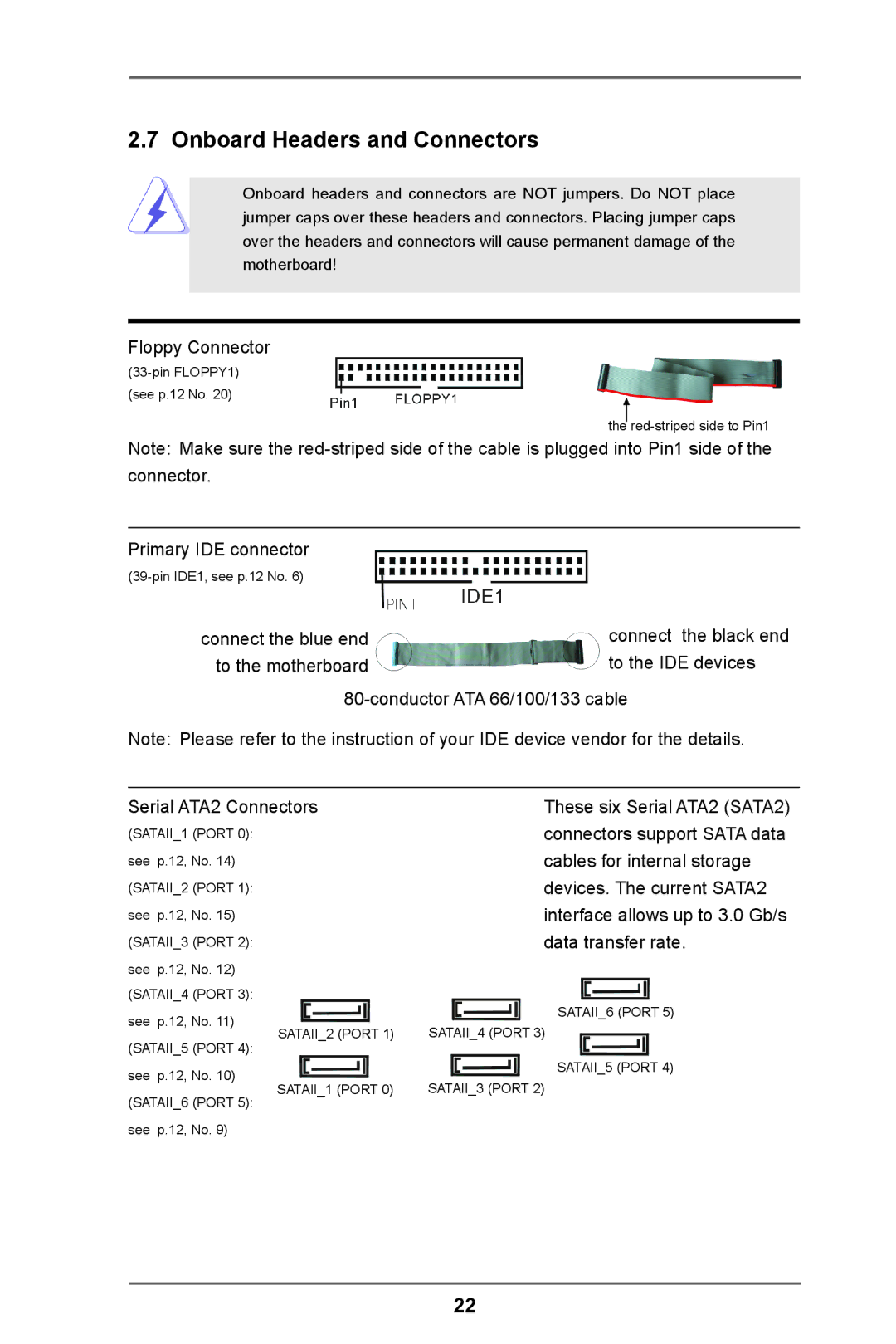 ASRock 960GC-GS FX manual Onboard Headers and Connectors, Data transfer rate 