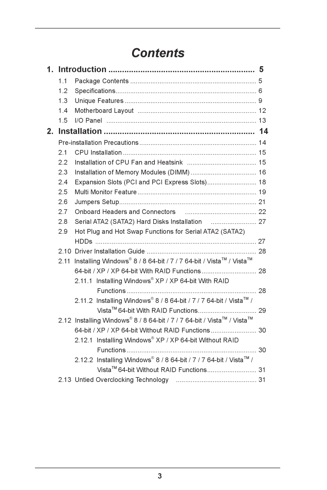 ASRock 960GC-GS FX manual Contents 