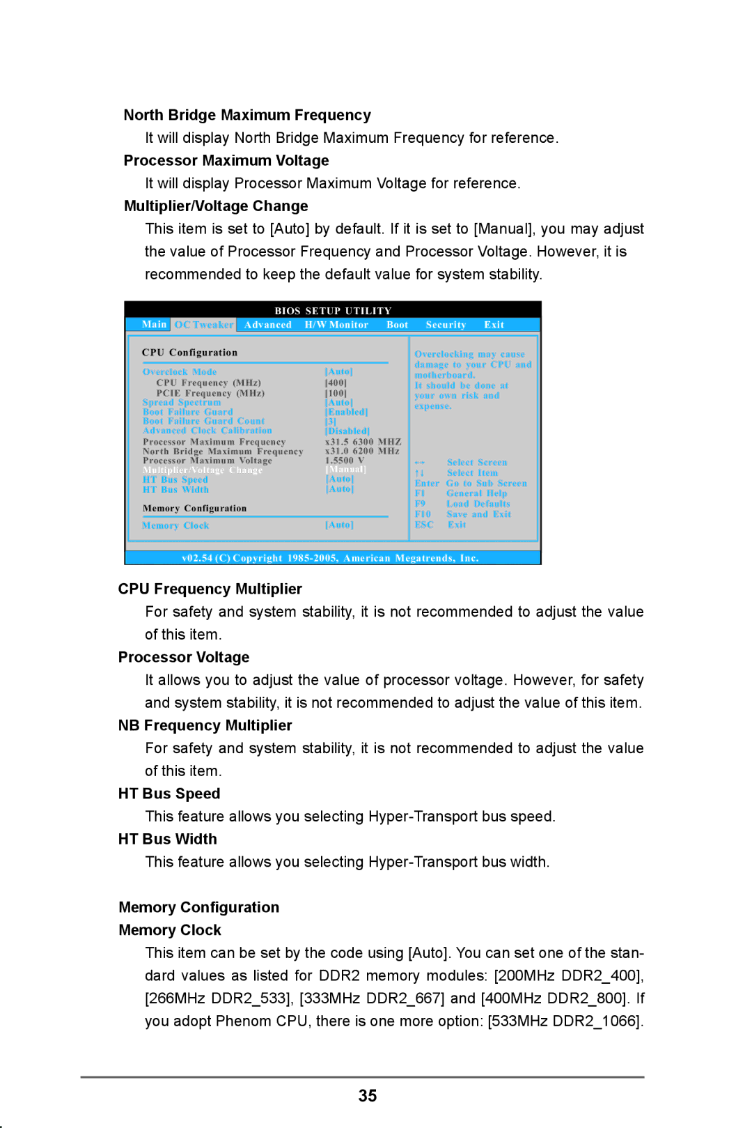 ASRock 960GC-GS FX North Bridge Maximum Frequency, Processor Maximum Voltage, Multiplier/Voltage Change, Processor Voltage 