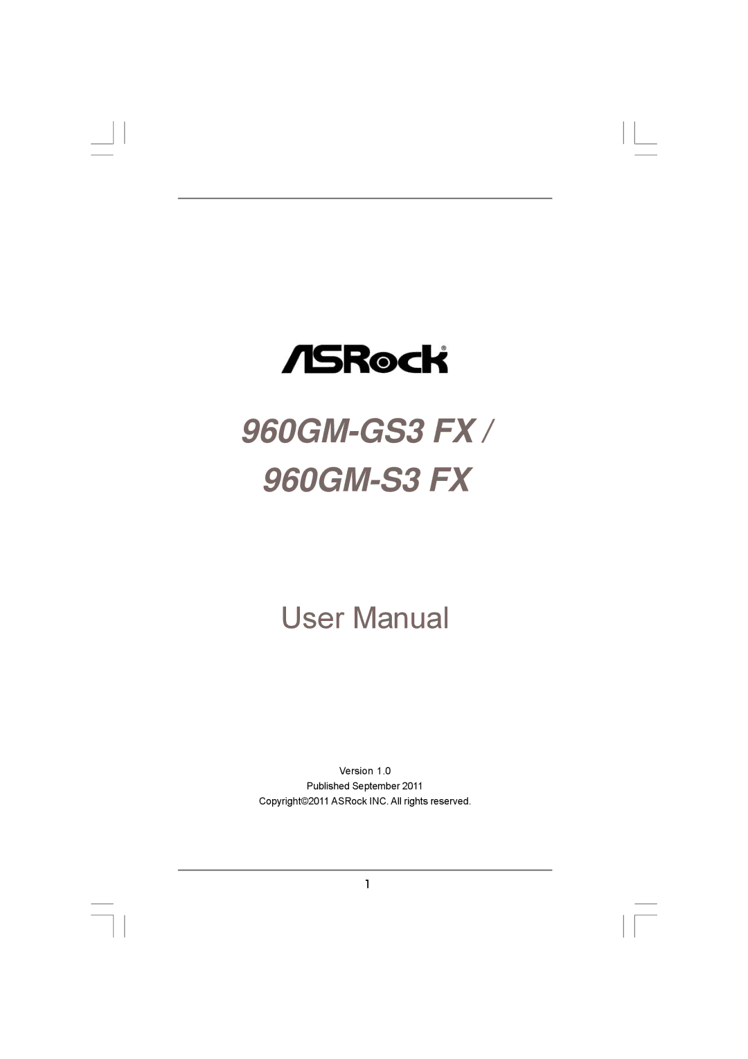 ASRock manual 960GM-GS3 FX 960GM-S3 FX 