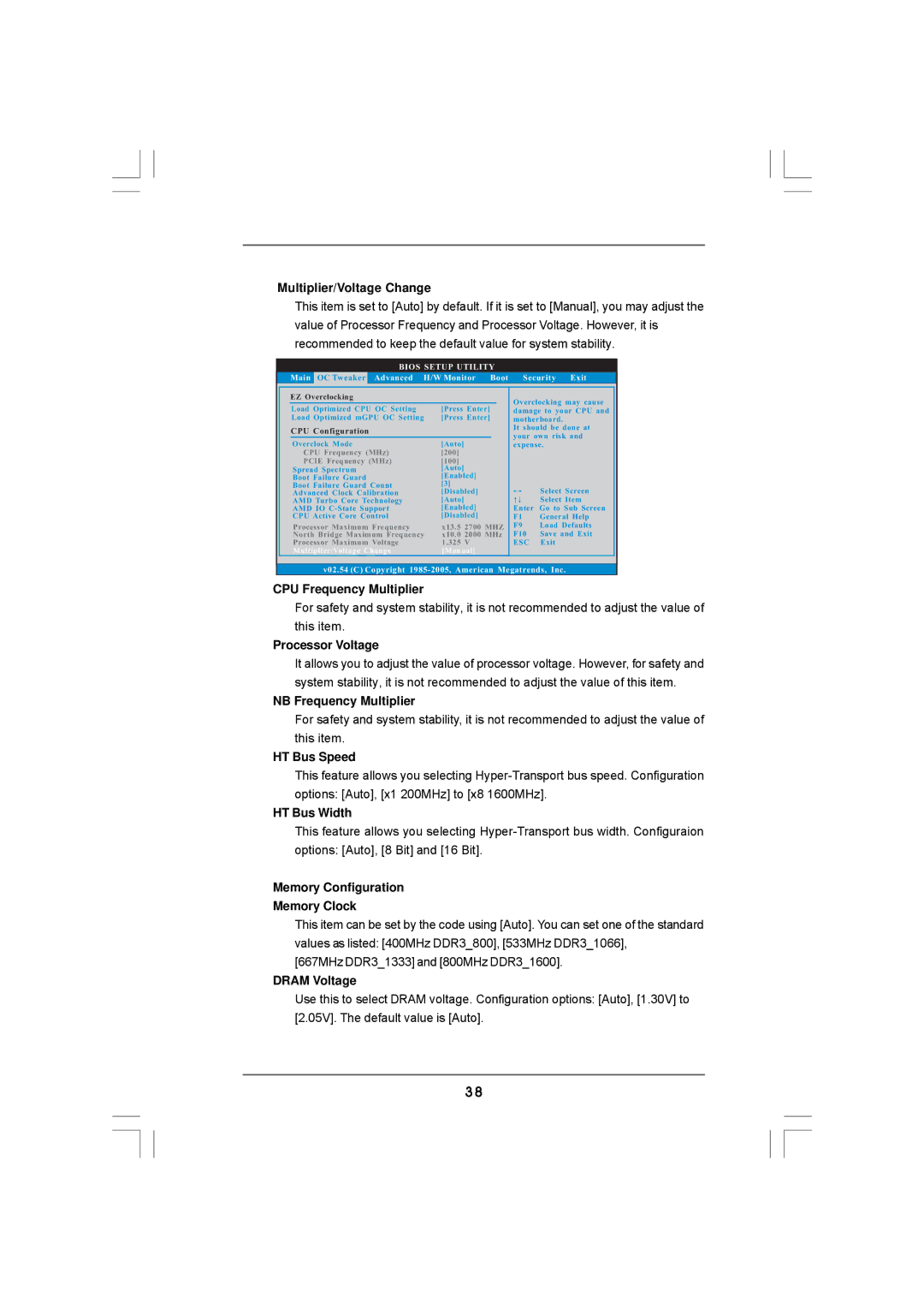 ASRock 960GM-S3 FX manual Multiplier/Voltage Change, CPU Frequency Multiplier, Processor Voltage, NB Frequency Multiplier 