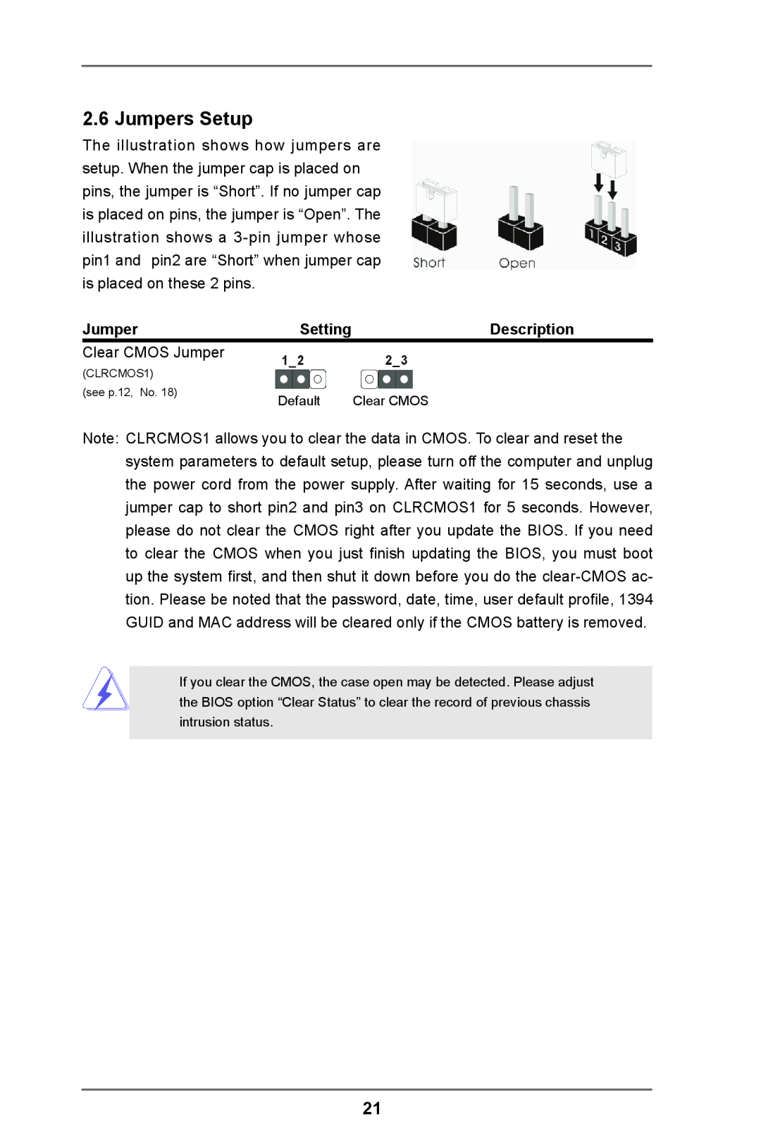 ASRock 960GM-VGS3 FX manual Jumpers Setup, Description 