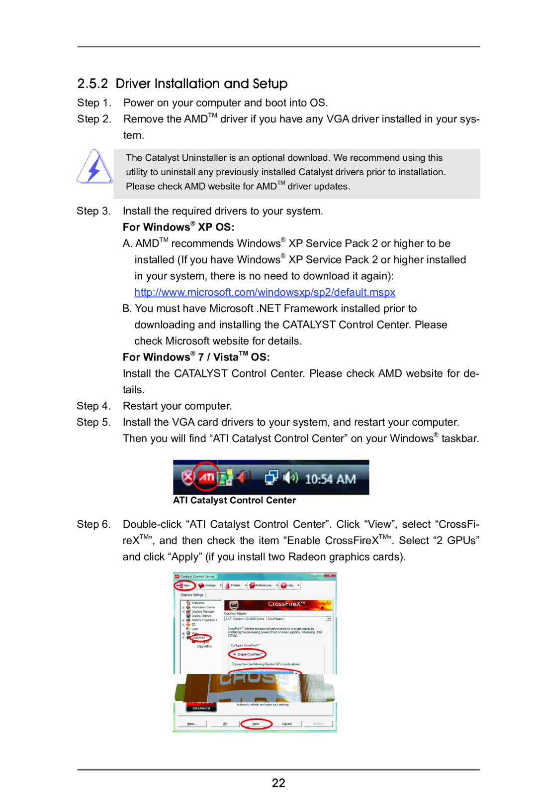 ASRock 970 Extreme3 manual Driver Installation and Setup, For Windows XP OS, For Windows 7 / VistaTM OS 