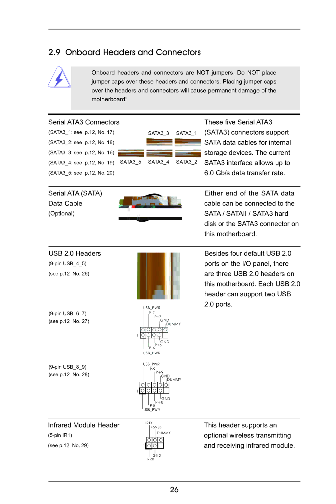 ASRock 970 Extreme3 manual Onboard Headers and Connectors, Serial ATA3 Connectors 