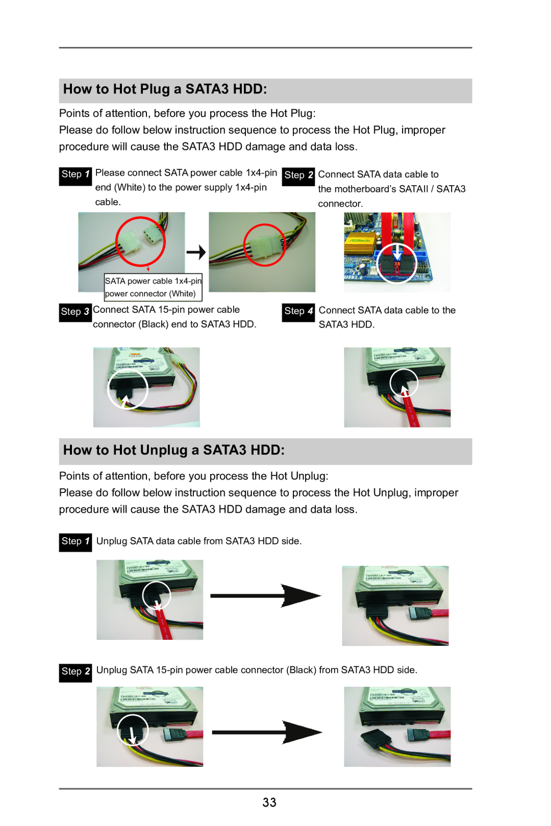 ASRock 970 Extreme3 manual How to Hot Plug a SATA3 HDD 