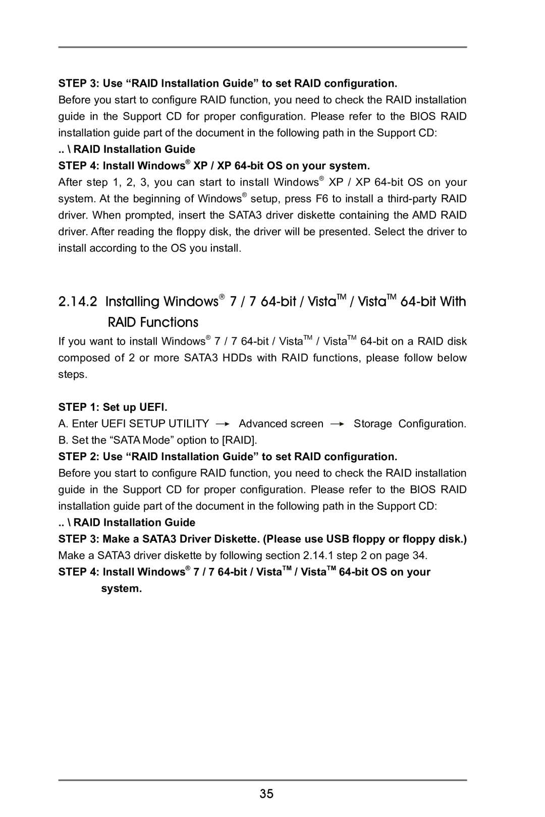 ASRock 970 Extreme3 manual Use RAID Installation Guide to set RAID configuration 