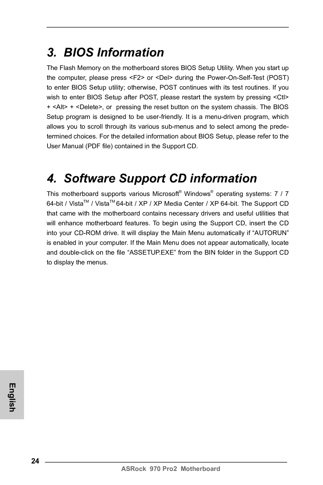 ASRock 970 Pro2 manual Bios Information 