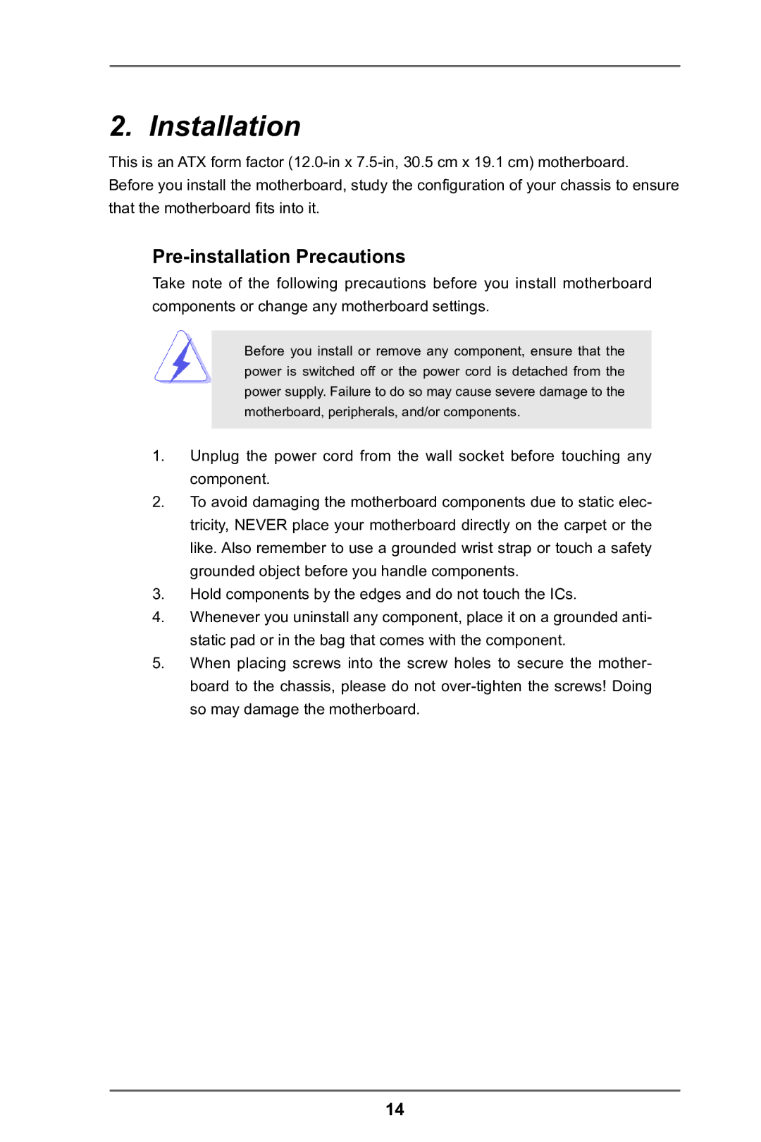 ASRock 970 Pro2 manual Installation, Pre-installation Precautions 