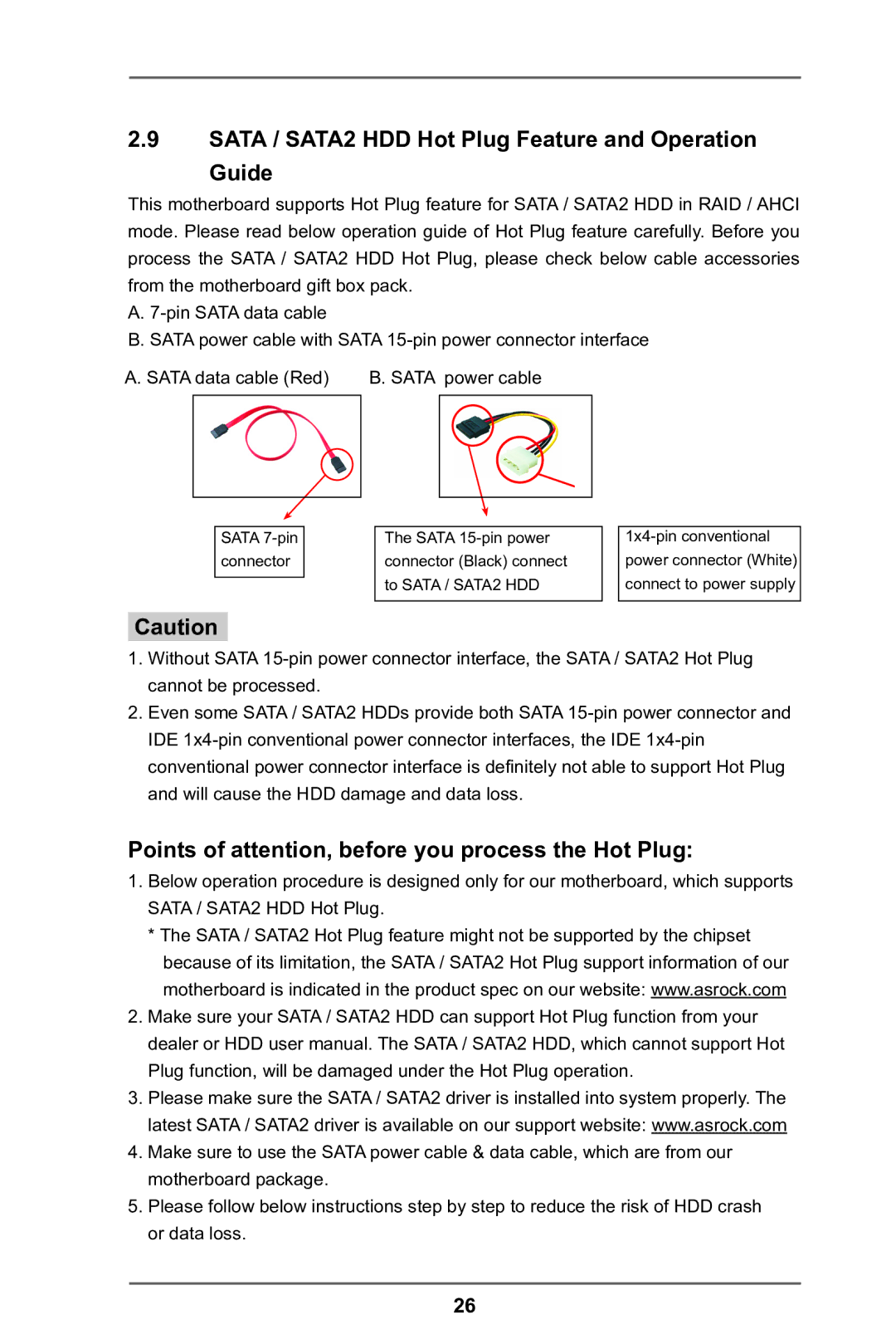 ASRock 970 Pro2 manual Sata / SATA2 HDD Hot Plug Feature and Operation Guide 