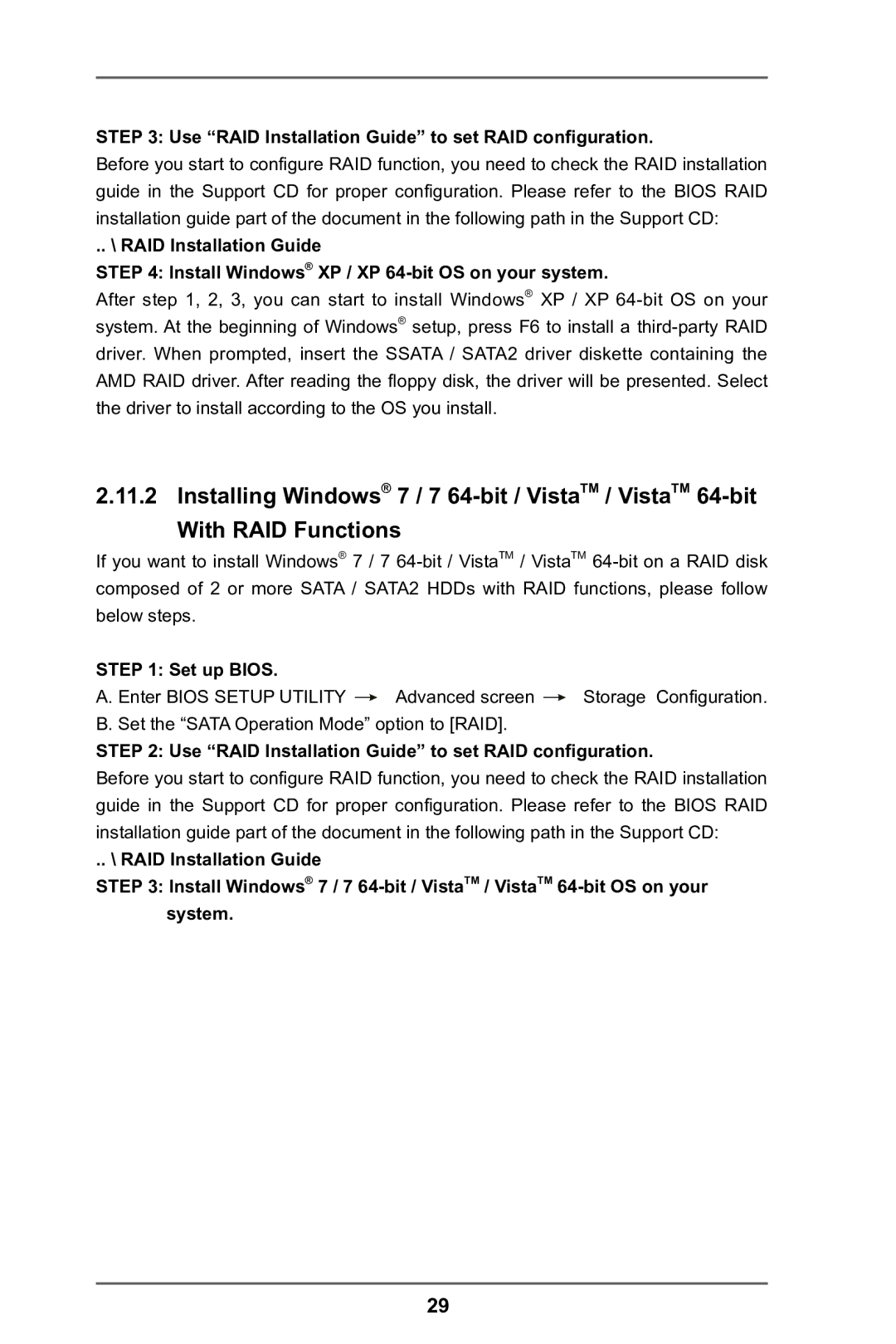 ASRock 970 Pro2 manual Use RAID Installation Guide to set RAID configuration 