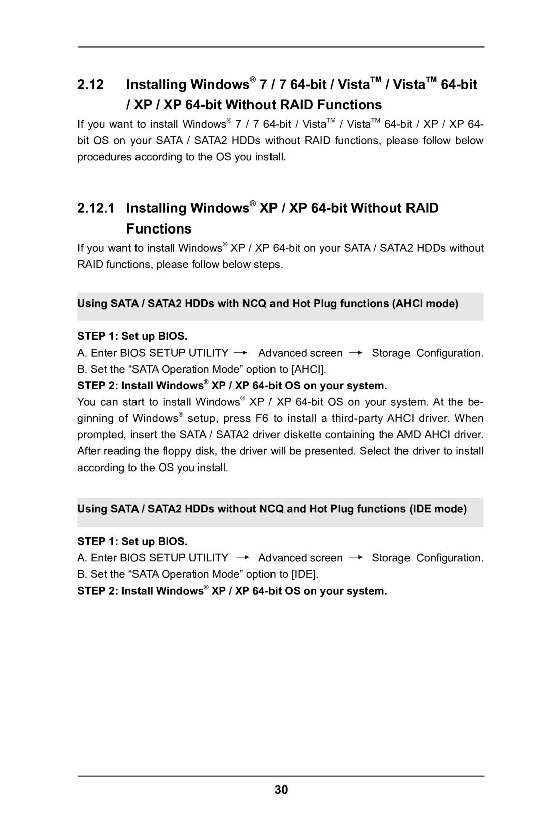 ASRock 970 Pro2 manual Installing Windows XP / XP 64-bit Without RAID Functions 