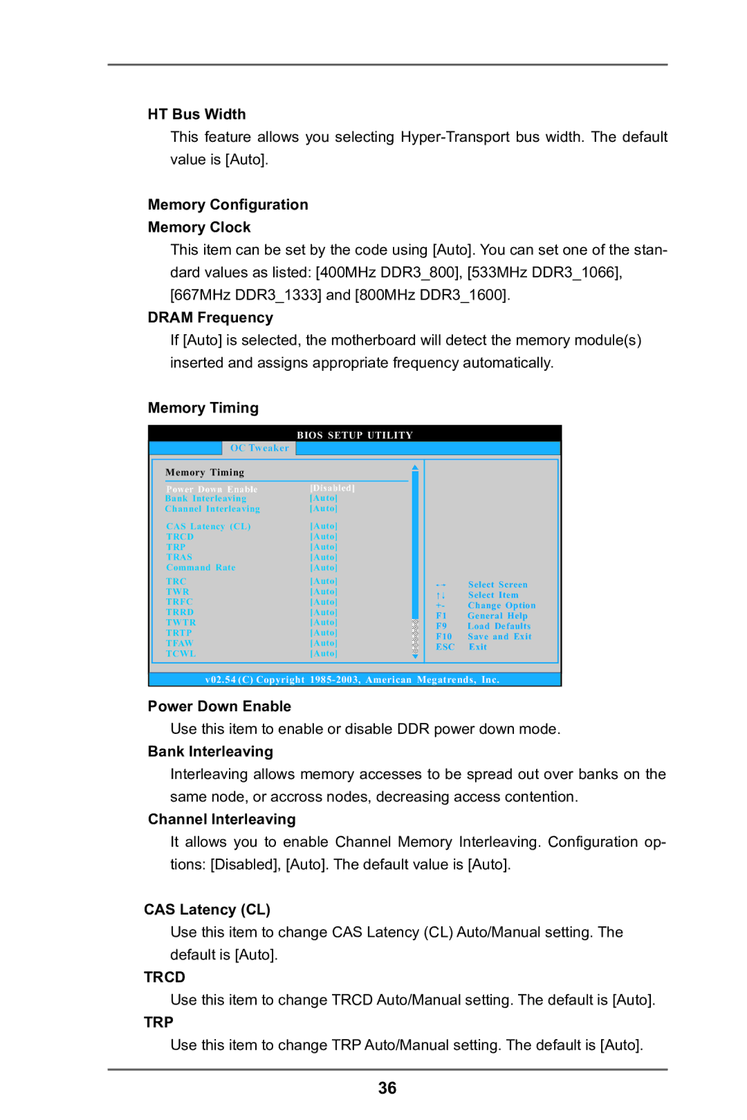 ASRock 970 Pro2 manual HT Bus Width, Memory Configuration Memory Clock, Dram Frequency, Memory Timing, Power Down Enable 