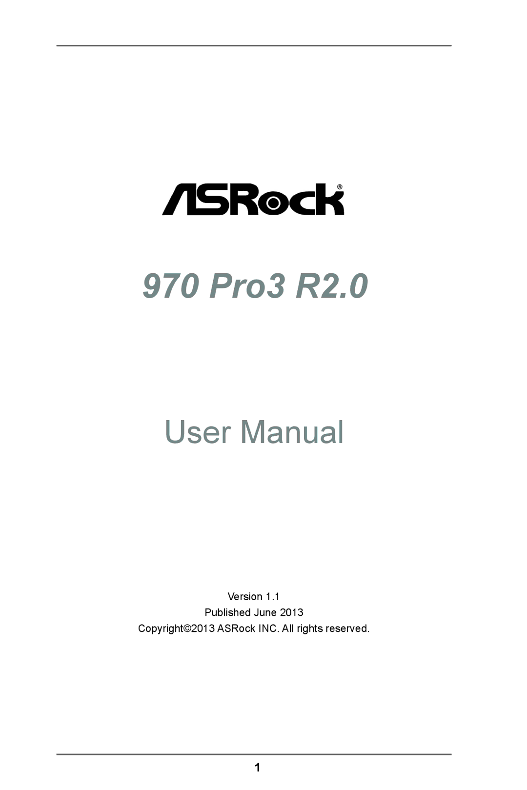 ASRock 970 Pro3 R2.0 manual 