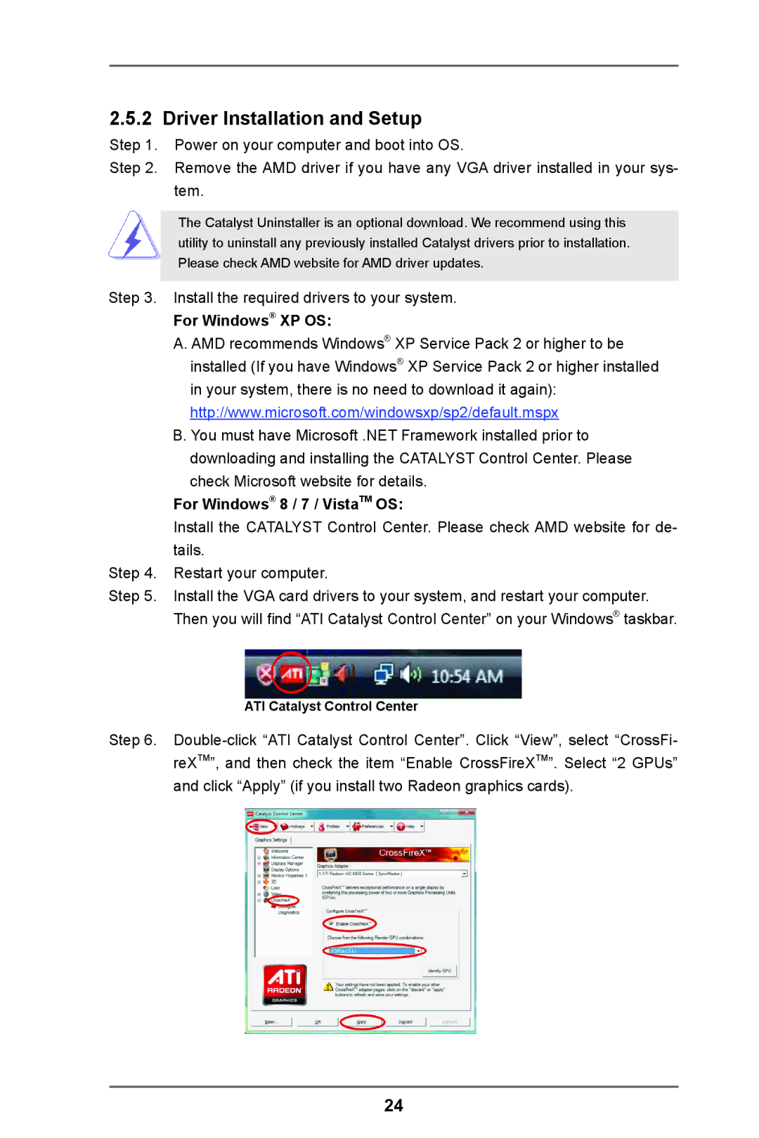 ASRock 970 Pro3 R2.0 manual Driver Installation and Setup, For Windows XP OS, For Windows 8 / 7 / VistaTM OS 