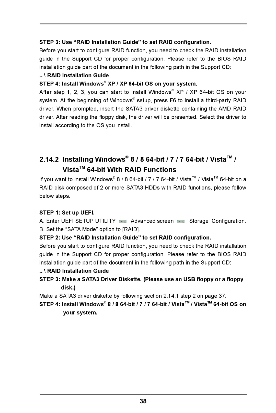 ASRock 970 Pro3 R2.0 manual Use RAID Installation Guide to set RAID configuration 