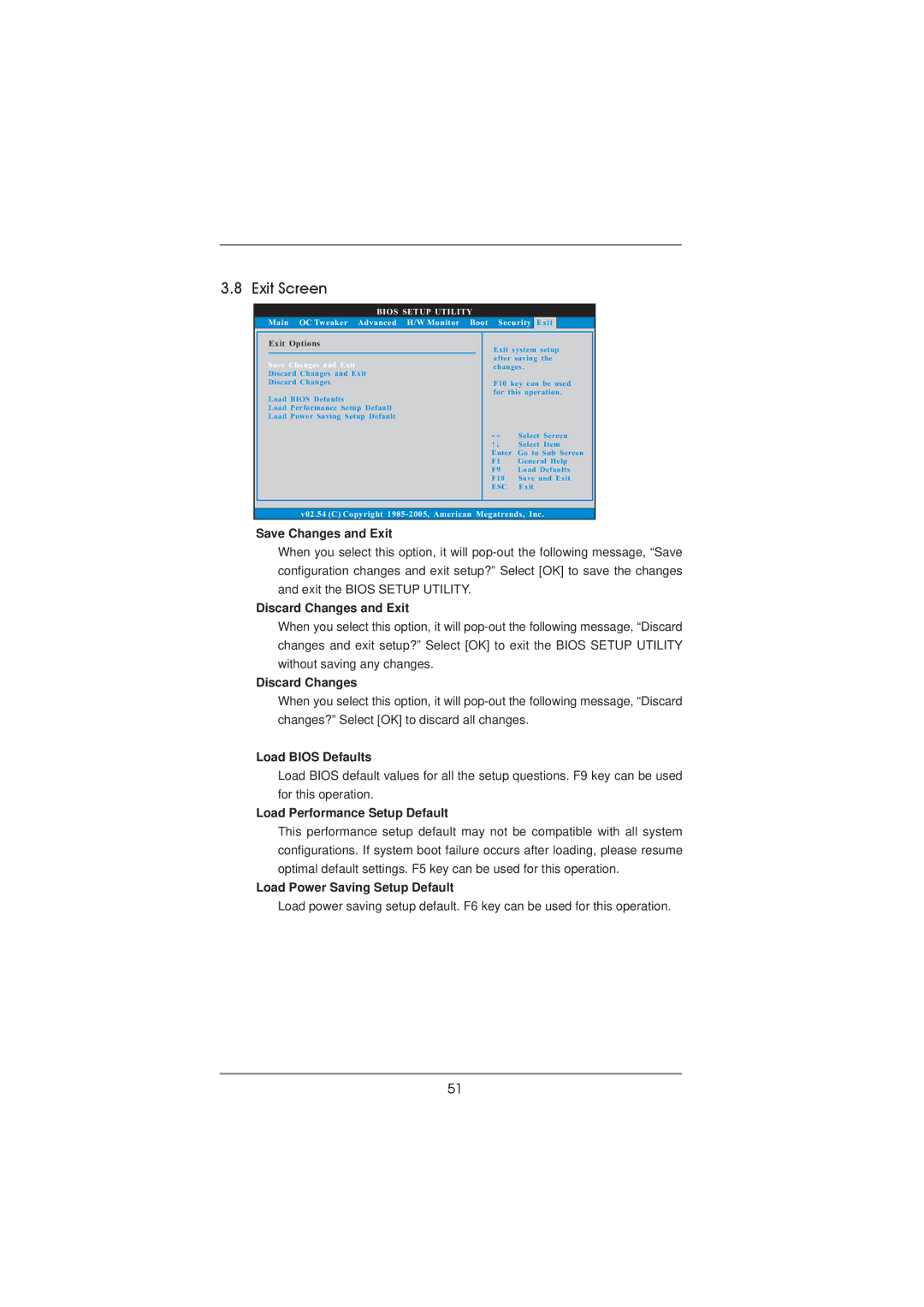 ASRock 970DE3/U3S3 manual Exit Screen 