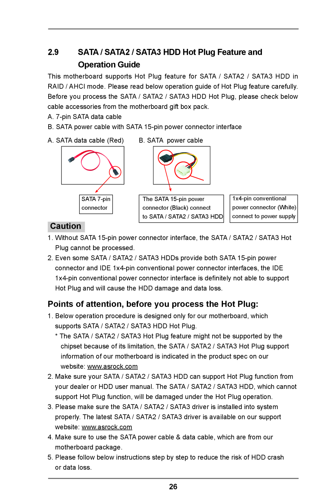 ASRock 980DE3/U3S3 manual Sata / SATA2 / SATA3 HDD Hot Plug Feature Operation Guide 