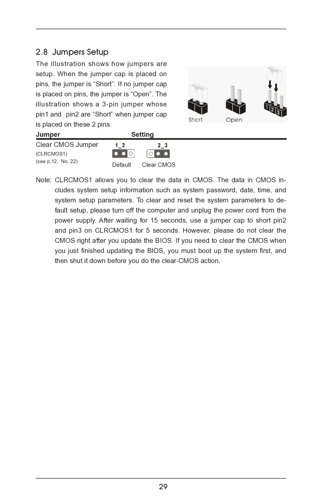 ASRock 990FX Extreme3 manual Jumpers Setup, JumperSetting Clear Cmos Jumper 