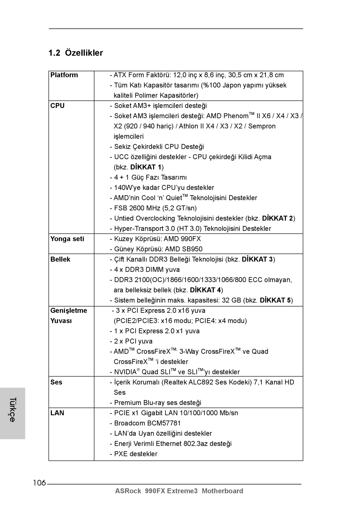 ASRock 990FX Extreme3 manual 106 