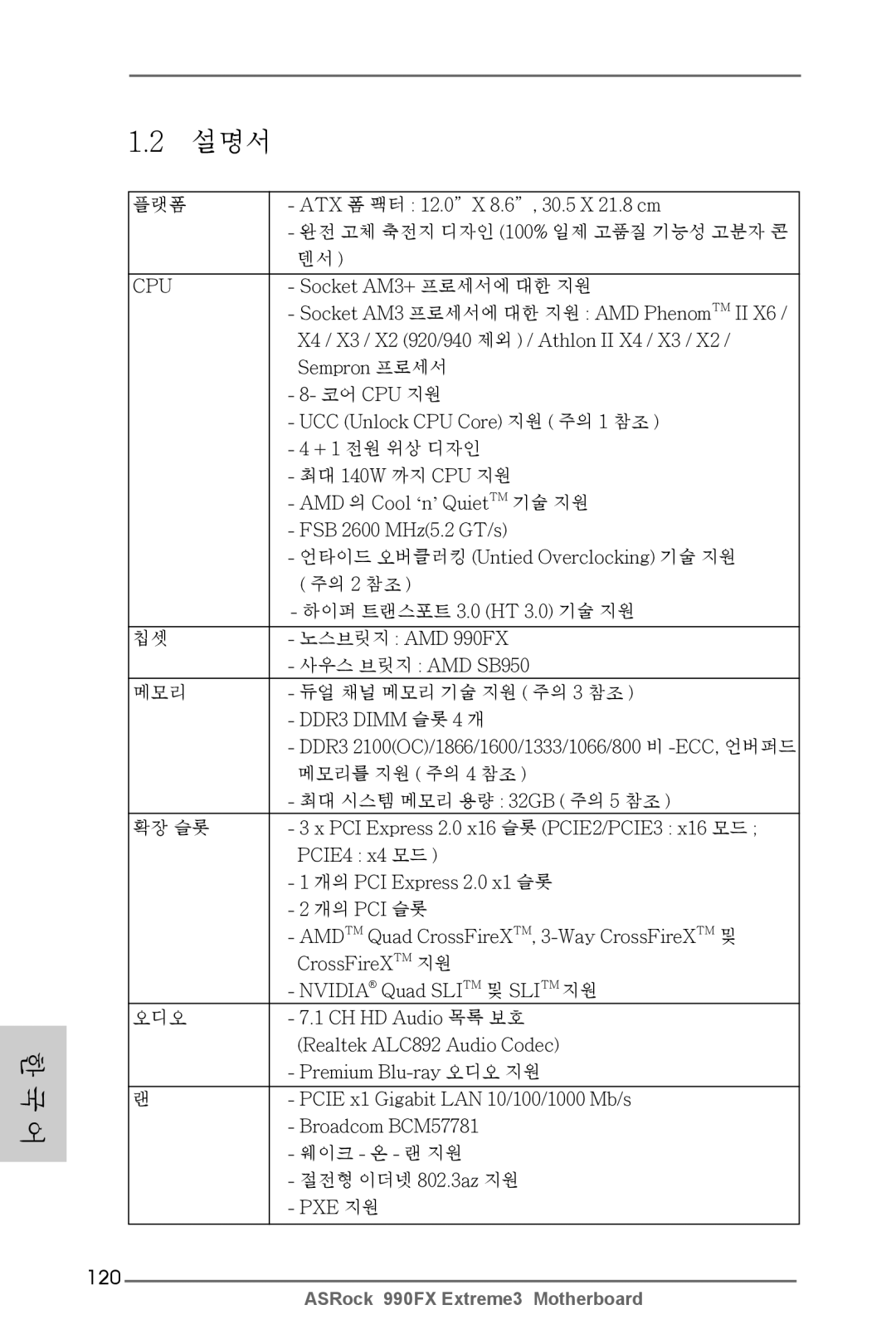 ASRock 990FX Extreme3 manual 120 