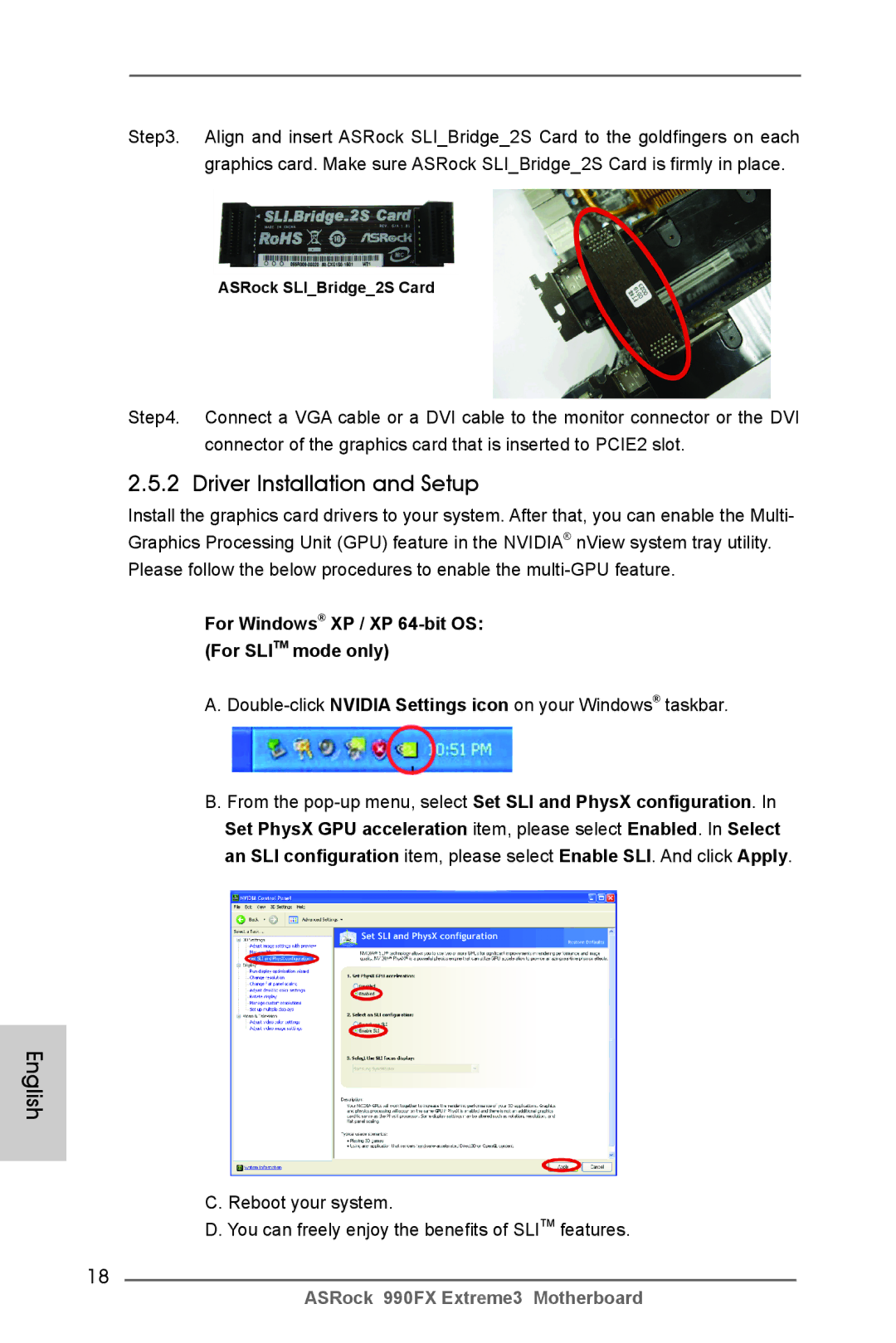 ASRock 990FX Extreme3 manual Driver Installation and Setup, For Windows XP / XP 64-bit OS For Slitm mode only 