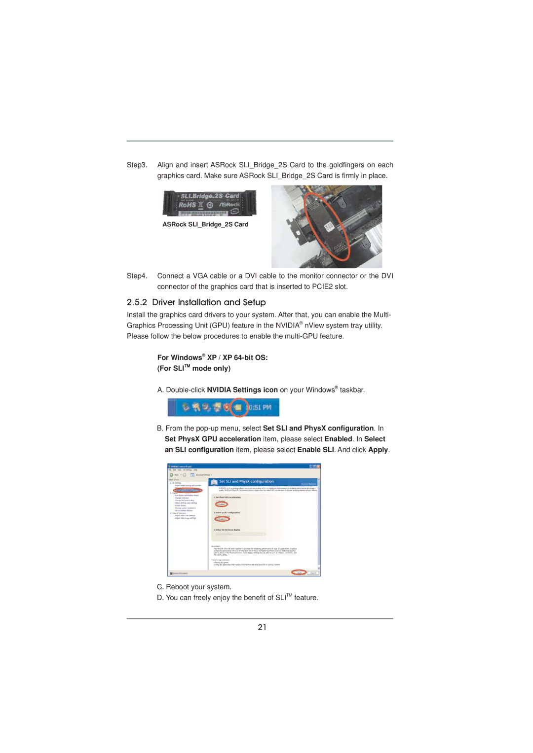 ASRock 990FX Extreme4 manual Driver Installation and Setup, For Windows XP / XP 64-bit OS For Slitm mode only 