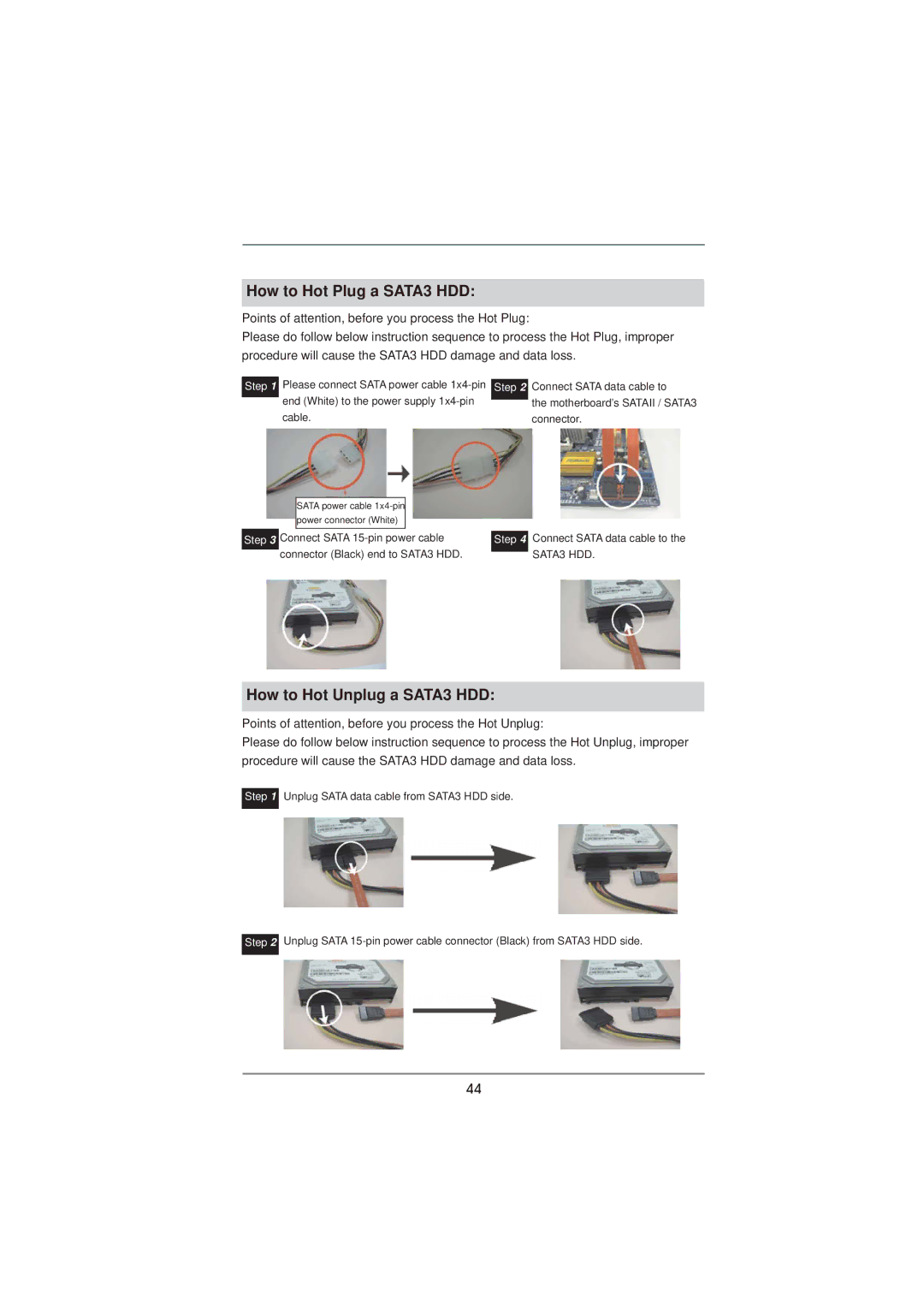 ASRock 990FX Extreme4 manual How to Hot Plug a SATA3 HDD 