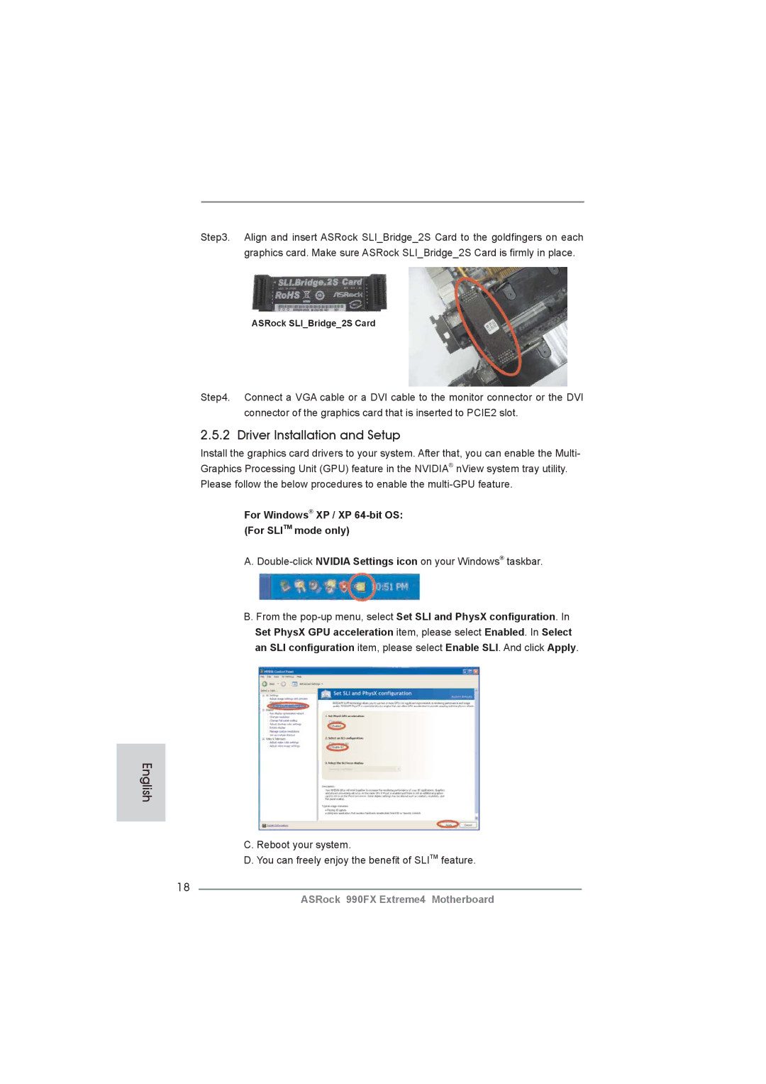 ASRock 990FX Extreme4 manual Driver Installation and Setup, For Windows XP / XP 64-bit OS For Slitm mode only 