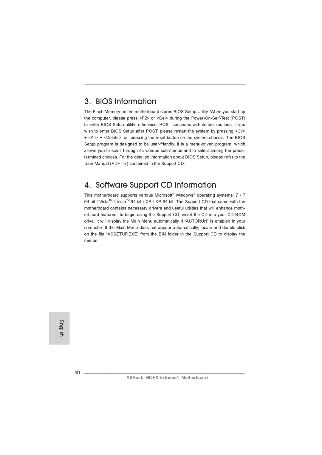 ASRock 990FX Extreme4 manual Bios Information 