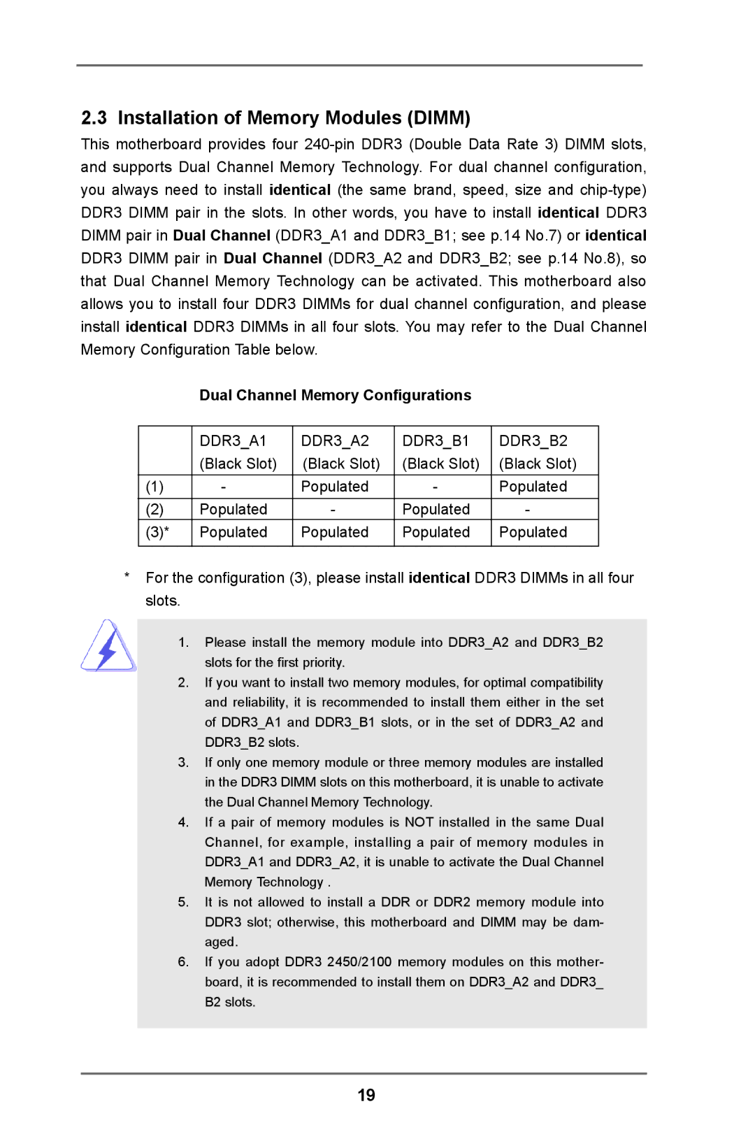 ASRock 990FX Extreme9 manual Installation of Memory Modules Dimm, Dual Channel Memory Configurations 