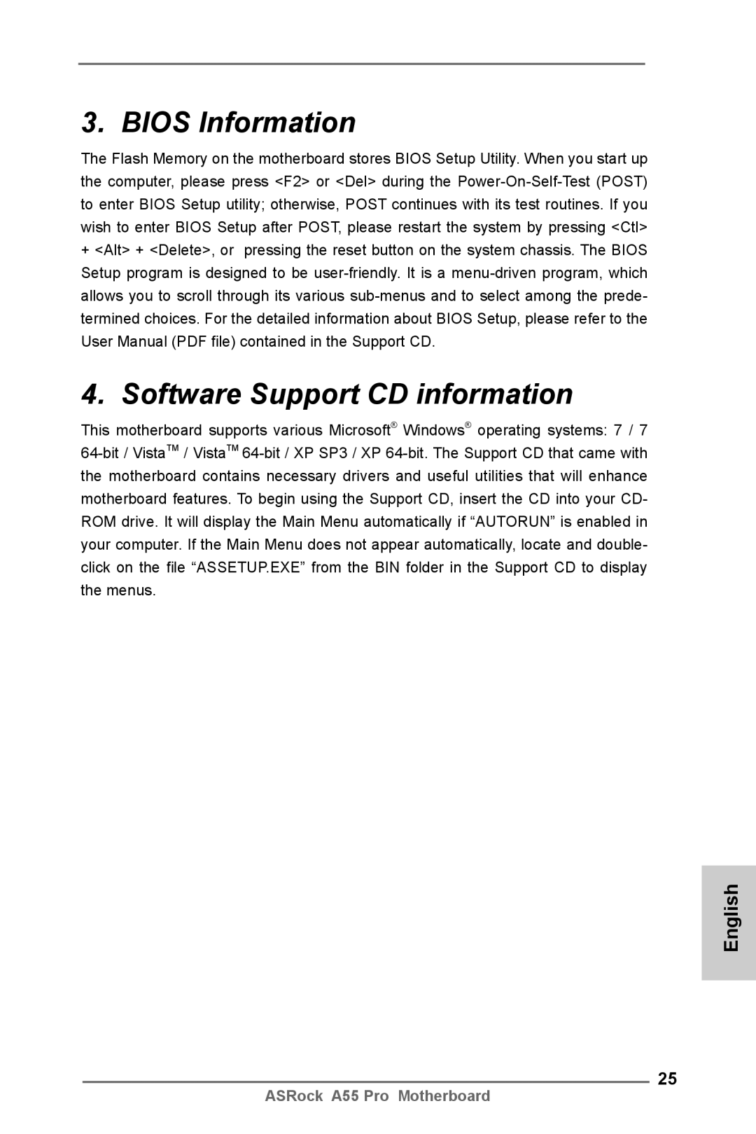 ASRock A55 Pro manual Bios Information 