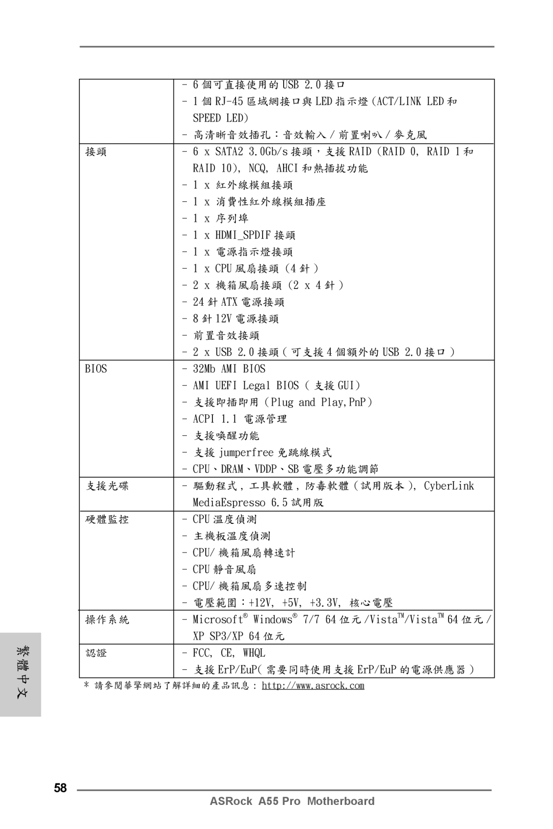 ASRock A55 Pro manual 高清晰音效插孔：音效輸入 / 前置喇叭 / 麥克風 