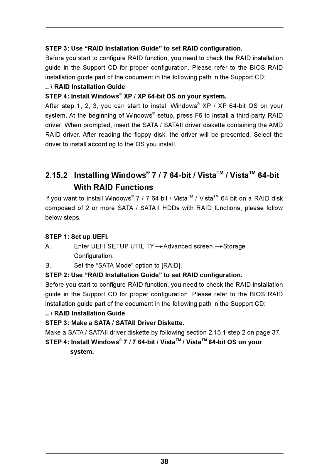 ASRock A55 Pro manual Use RAID Installation Guide to set RAID configuration 