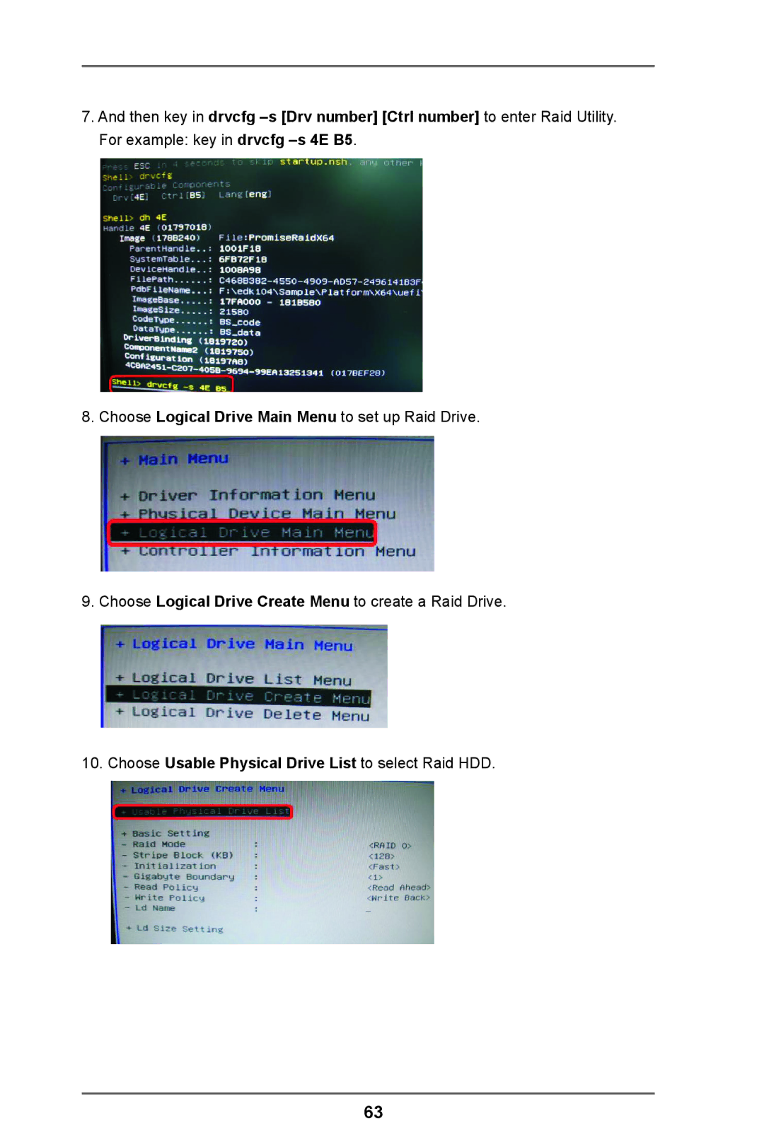 ASRock A55 Pro manual Choose Usable Physical Drive List to select Raid HDD 