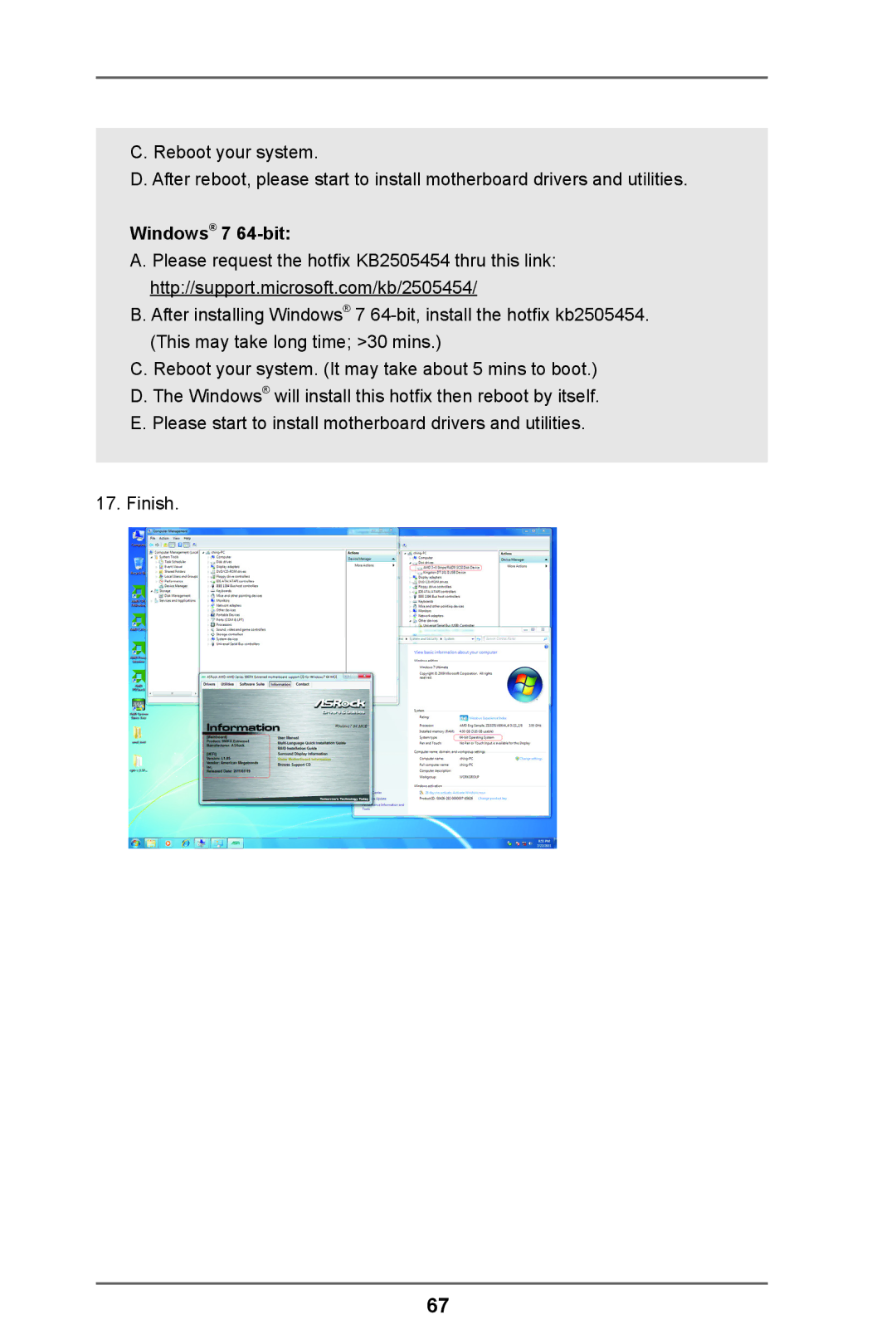 ASRock A55 Pro manual Windows 7 64-bit 