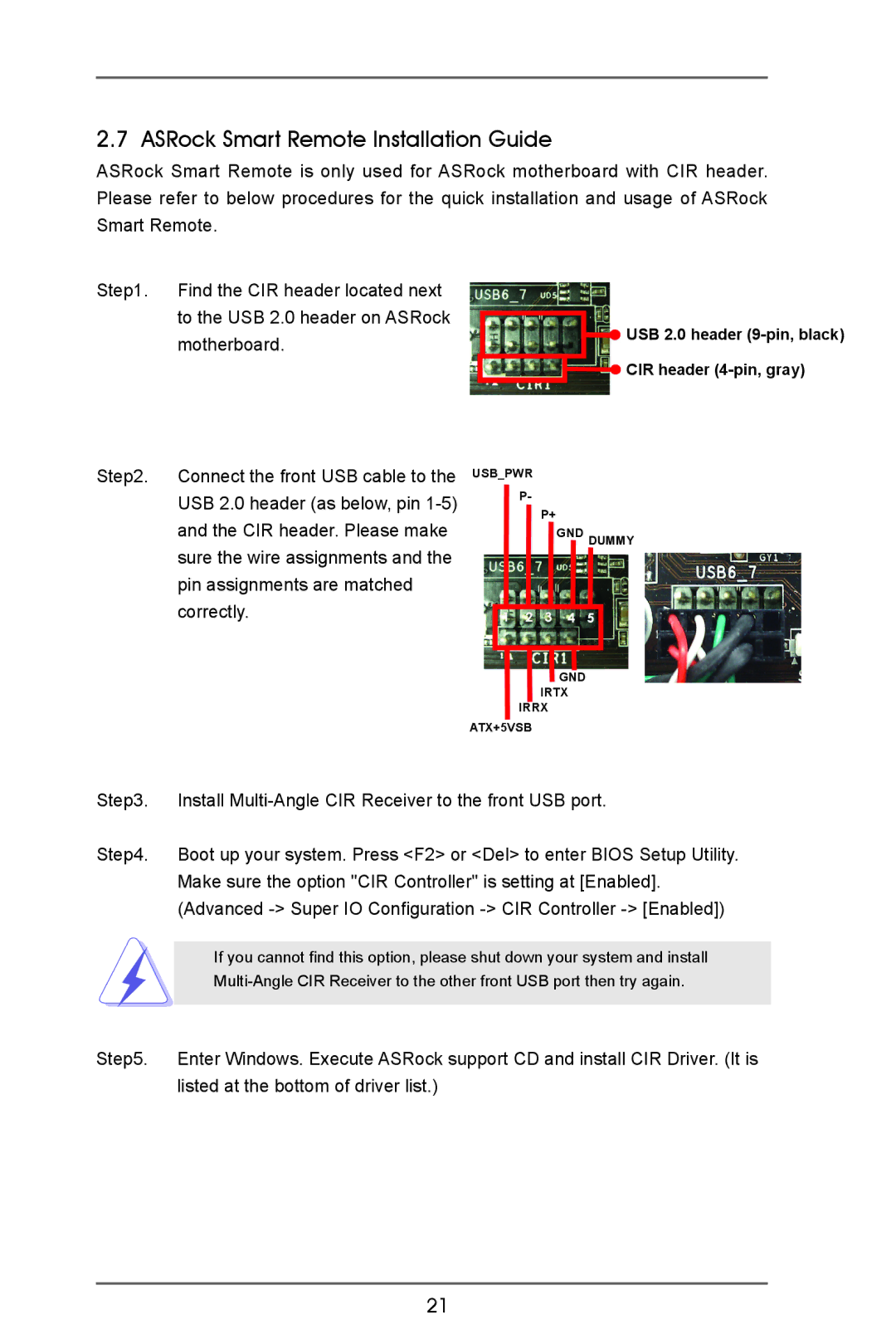 ASRock A55M-VS manual ASRock Smart Remote Installation Guide, Advanced Super IO Configuration CIR Controller Enabled 