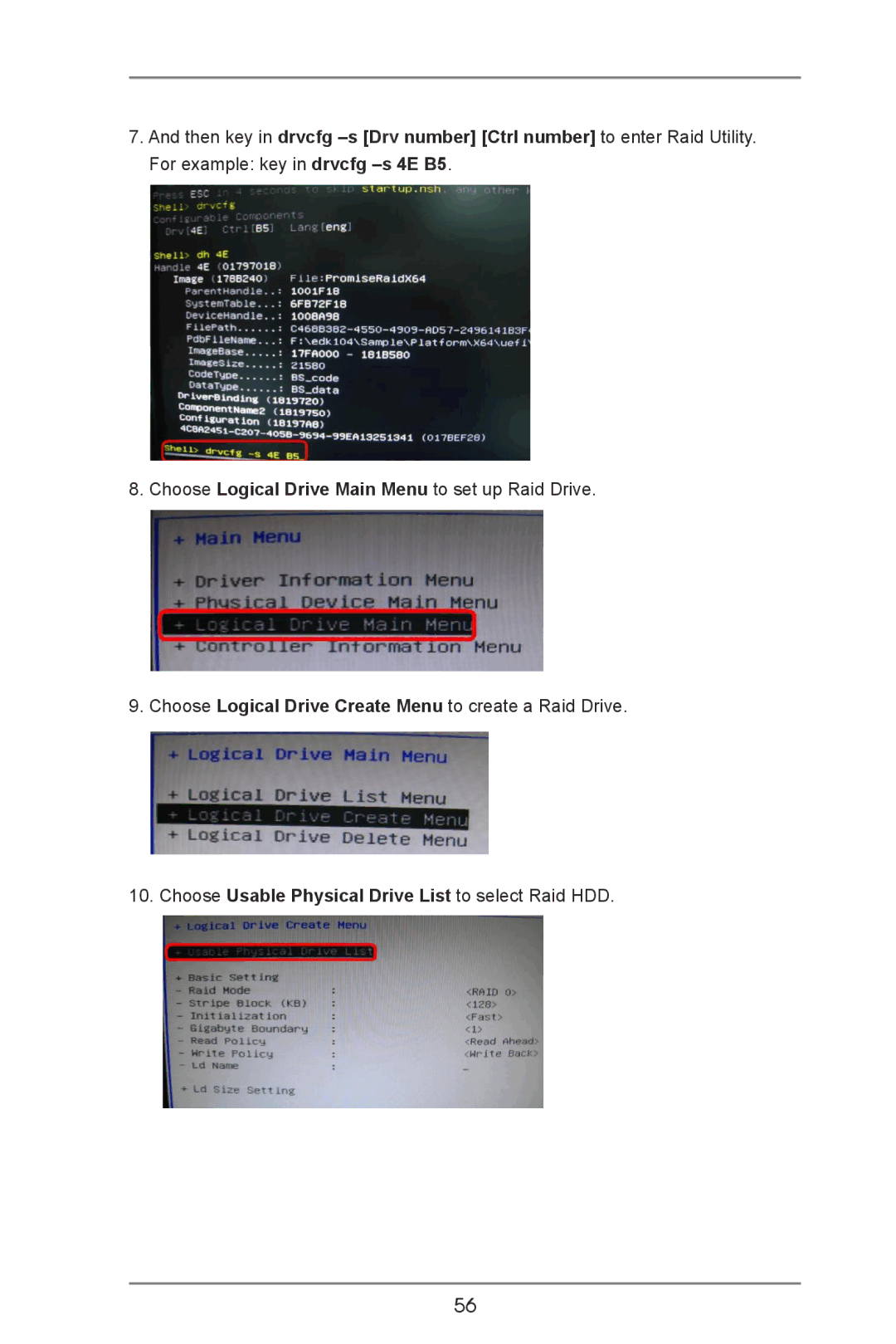 ASRock A55M-VS manual Choose Usable Physical Drive List to select Raid HDD 