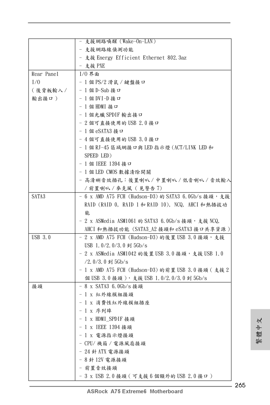 ASRock A75 Extreme6 manual 265 