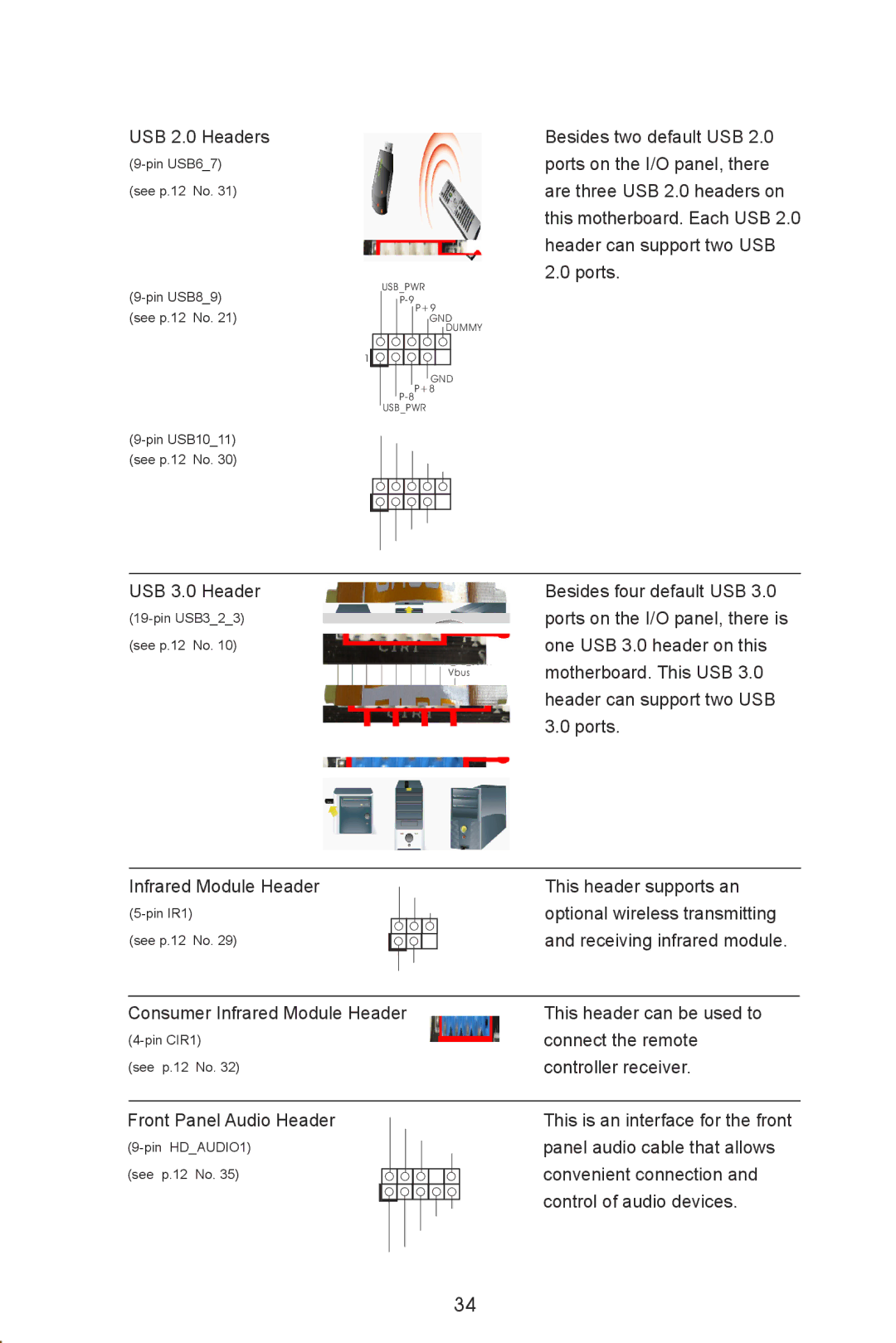 ASRock A75 Extreme6 manual USB 2.0 Headers Besides two default USB 