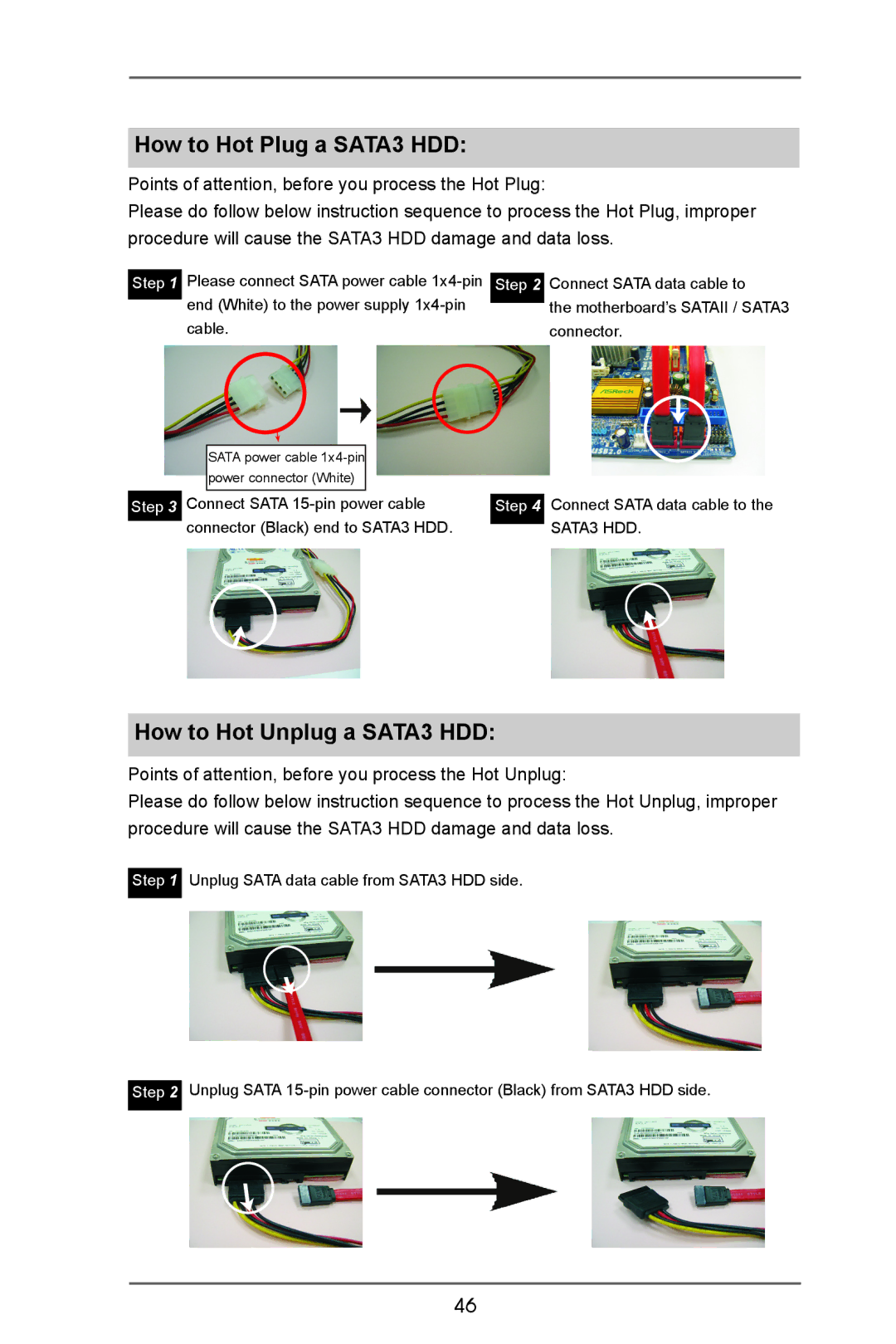 ASRock A75 Extreme6 manual How to Hot Plug a SATA3 HDD 