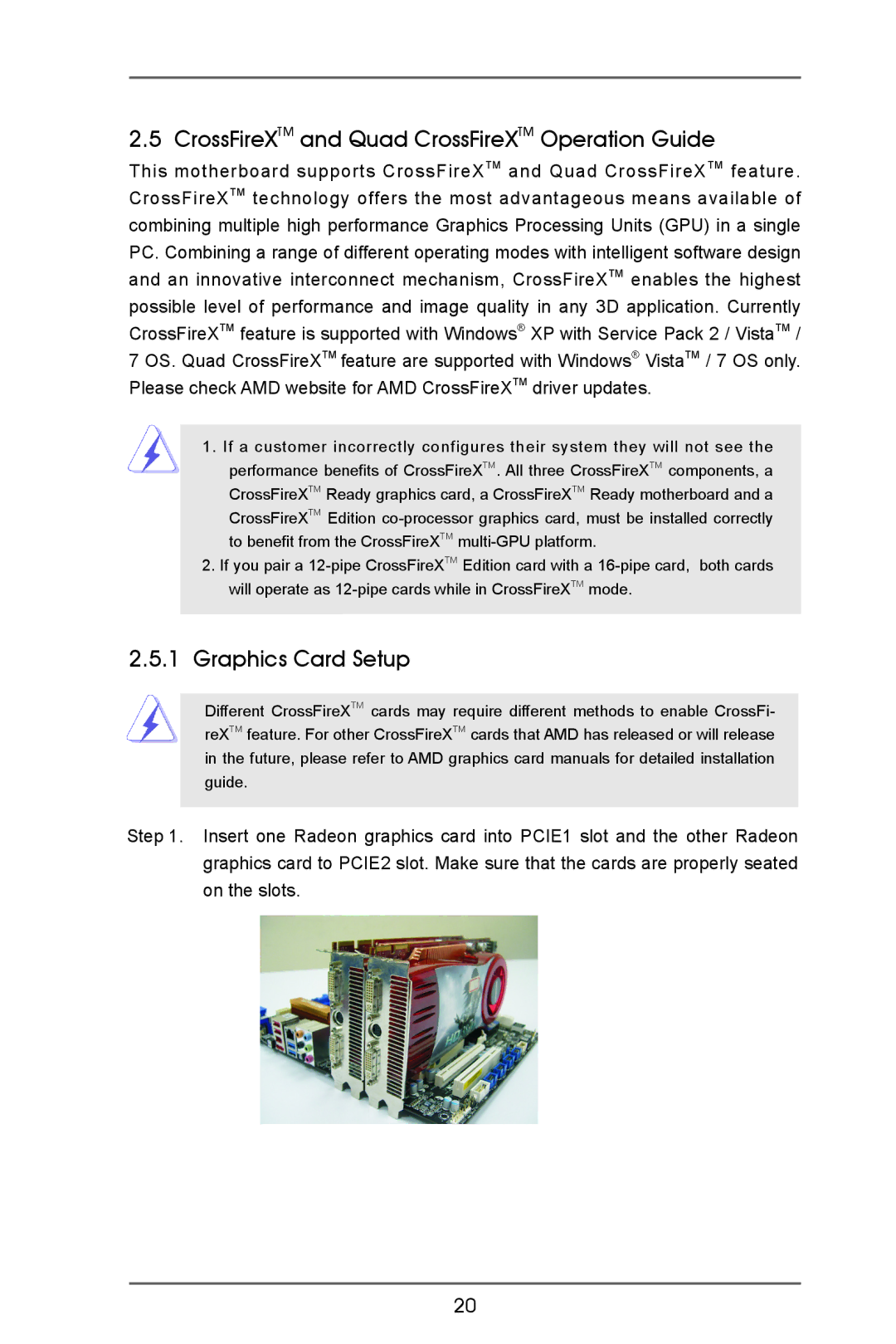 ASRock A75 Pro4-M manual CrossFireXTM and Quad CrossFireXTM Operation Guide, Graphics Card Setup 