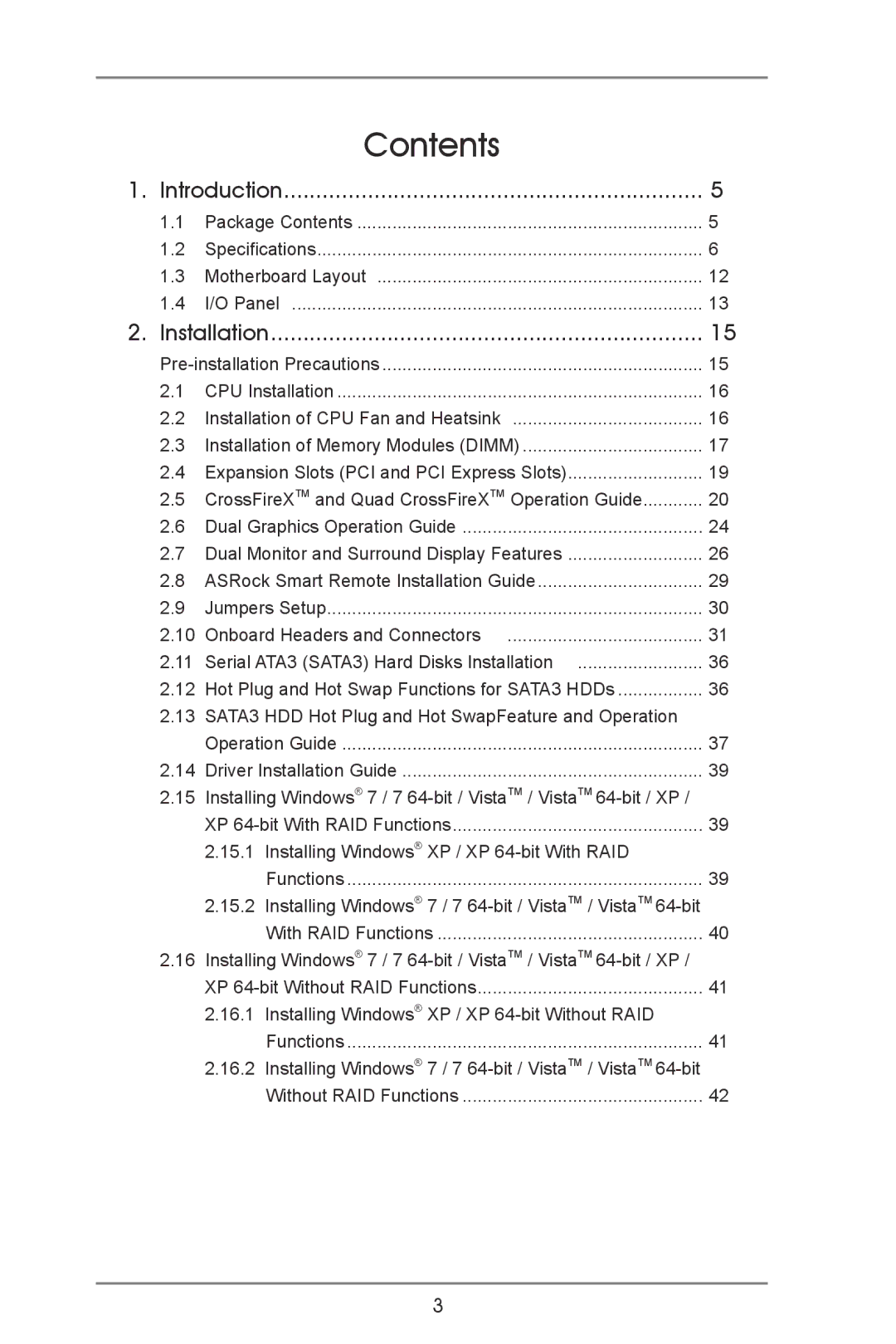 ASRock A75 Pro4-M manual Contents 