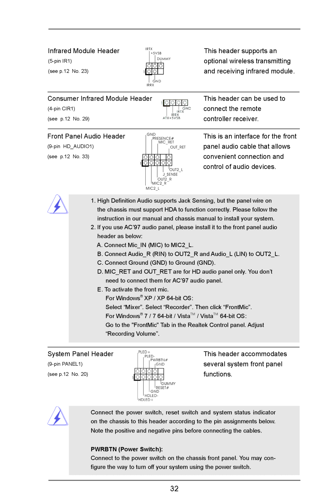 ASRock A75 Pro4/MVP manual Infrared Module Header 