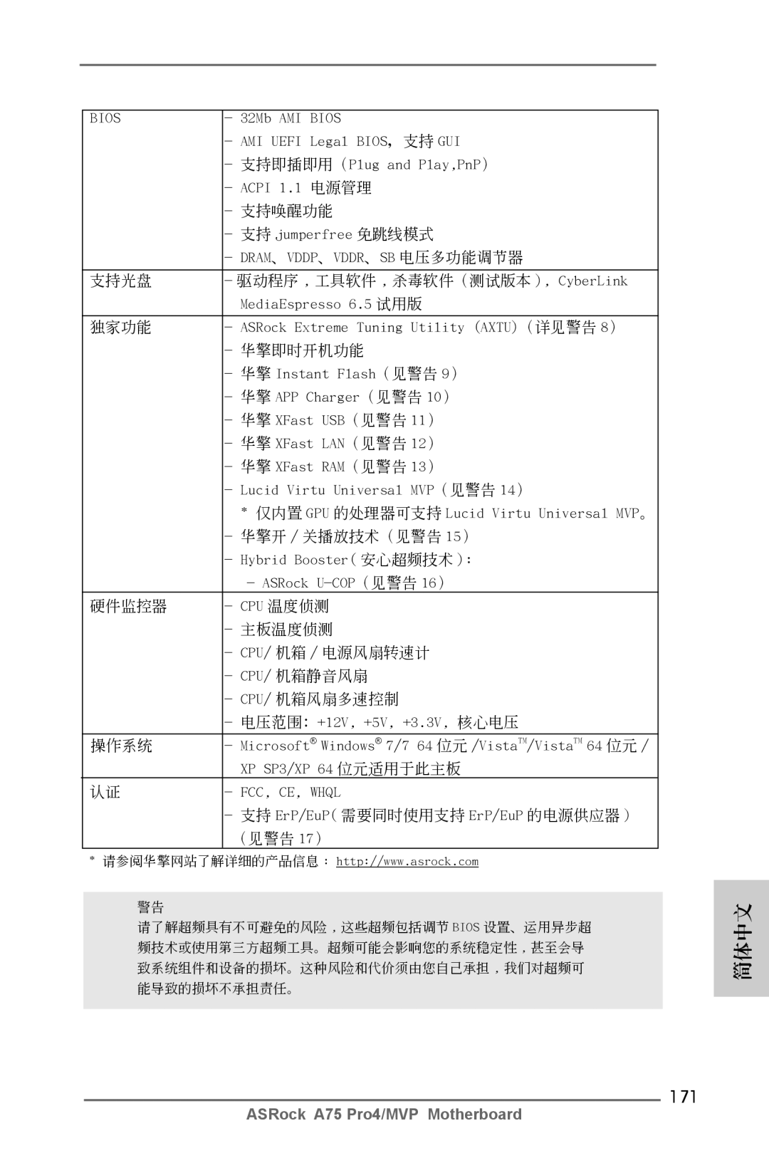 ASRock A75 Pro4/MVP manual 171 