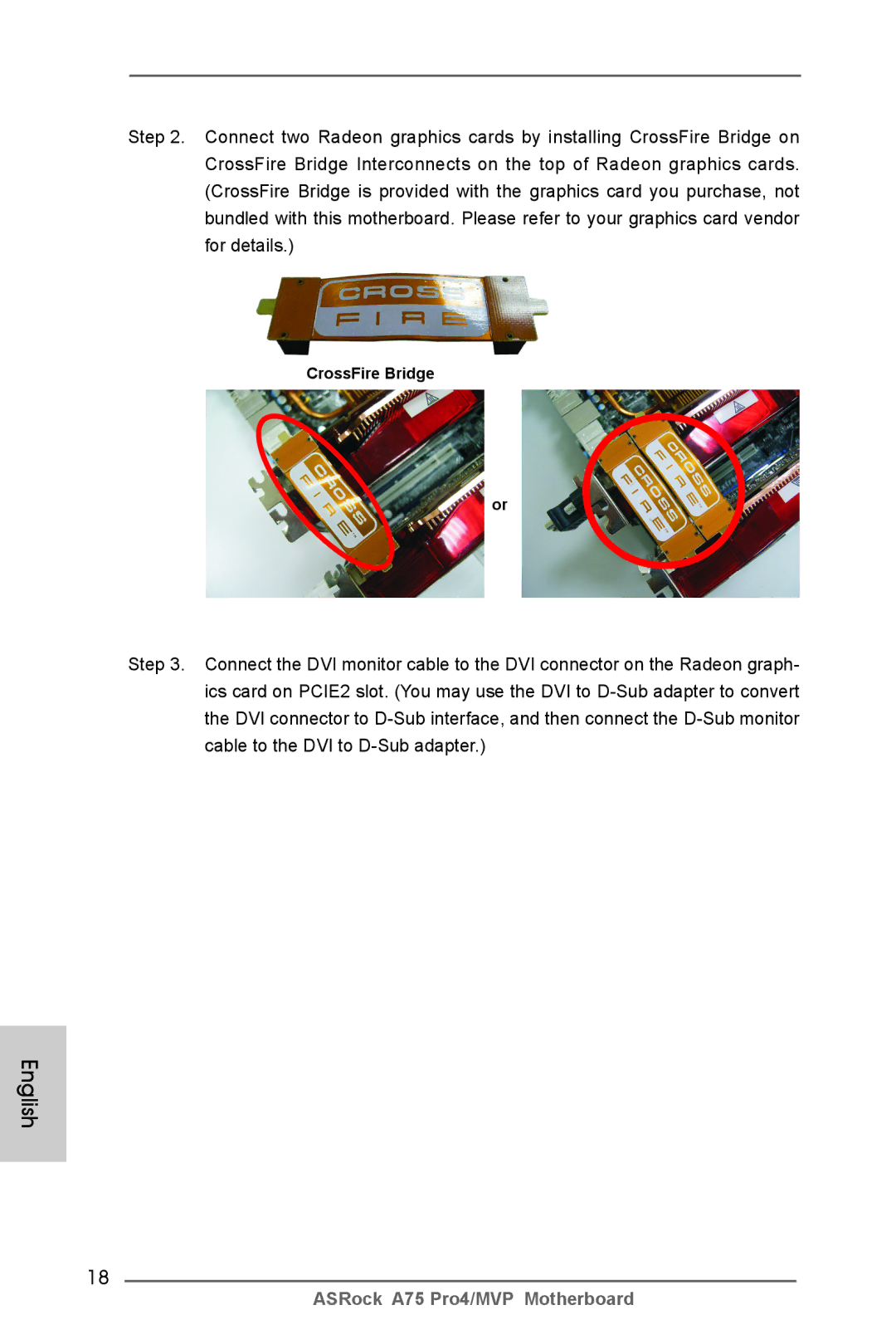 ASRock A75 Pro4/MVP manual CrossFire Bridge 