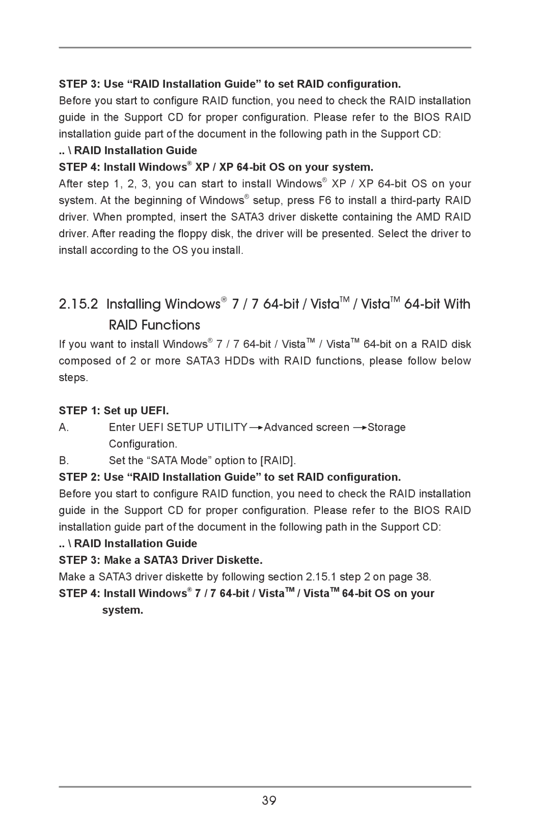 ASRock A75iCafe manual Use RAID Installation Guide to set RAID configuration 